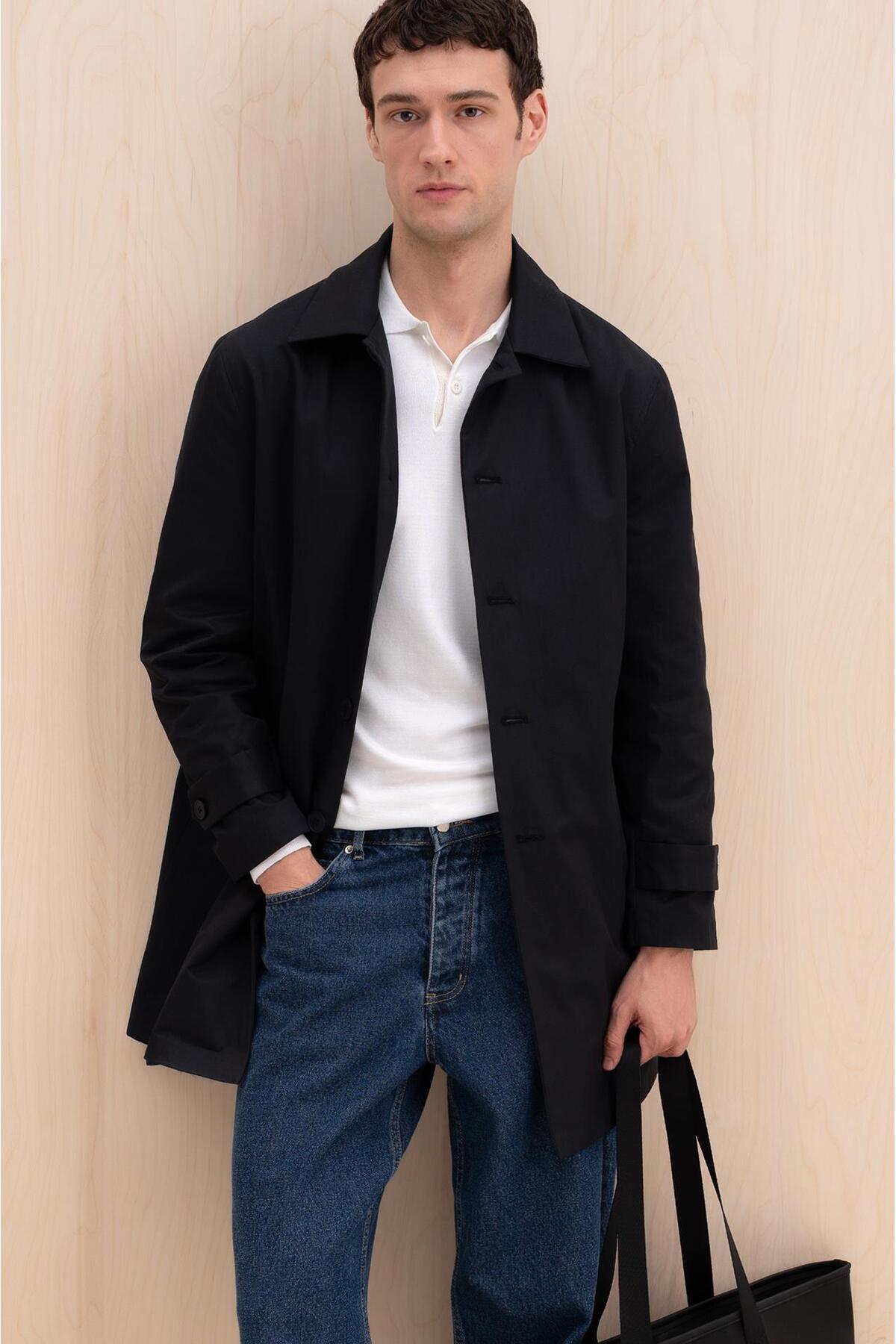 GIESTO basic™ KLASİK REGULAR FIT LACİVERT TRENÇKOT
