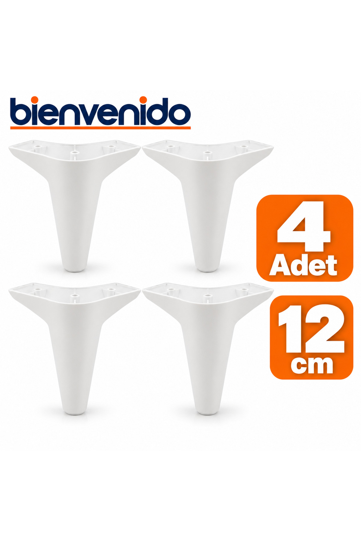 Aspen Lüks Mobilya Kanepe Koltuk Tv Ünitesi Baza Yükseltici Ayağı Ayakları 12 Cm Beyaz 4 Adet BIE-ASP-12-CEV-1, one size