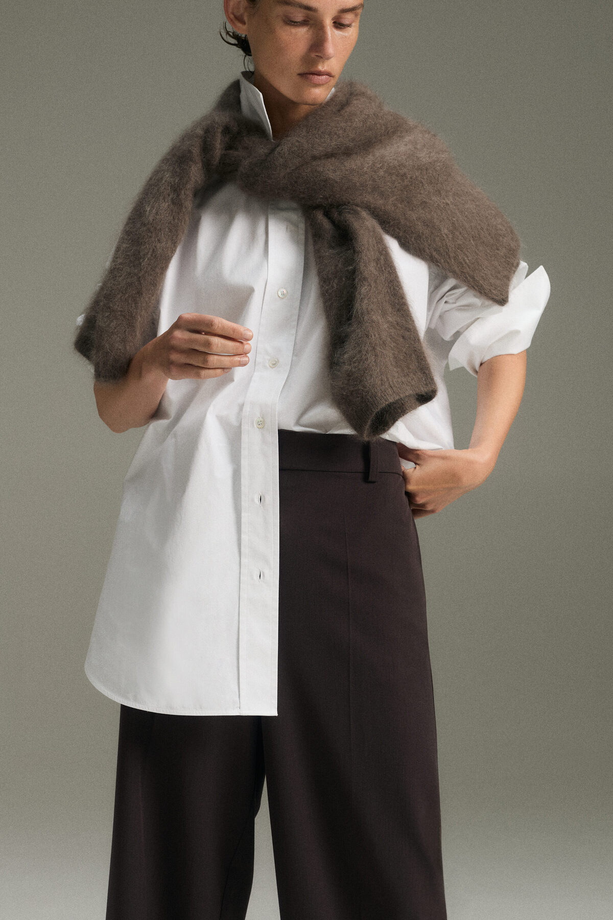 H&M Geniş Şık Pantolon görsel 5