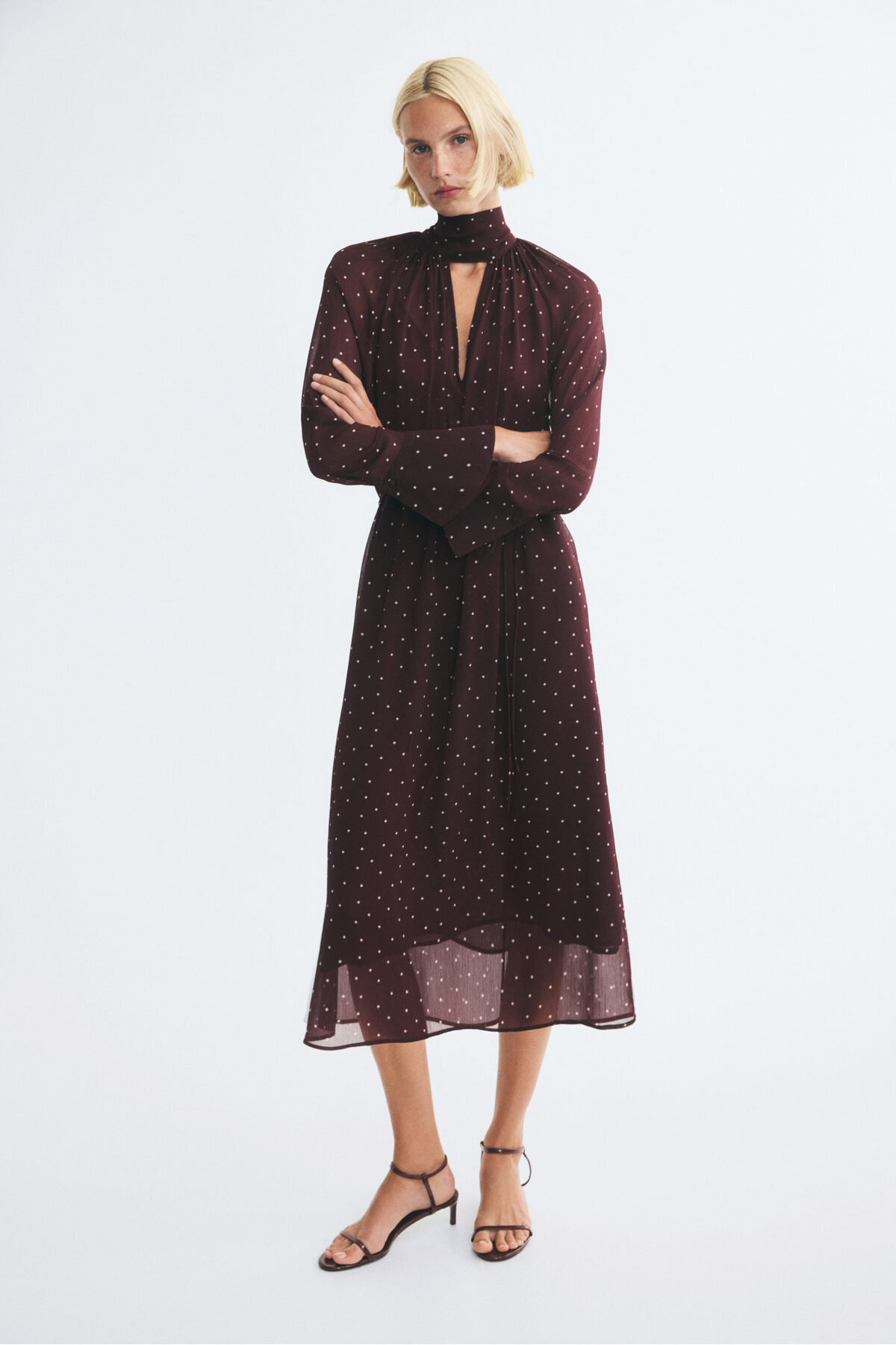 H&M Şal Yakalı Elbise