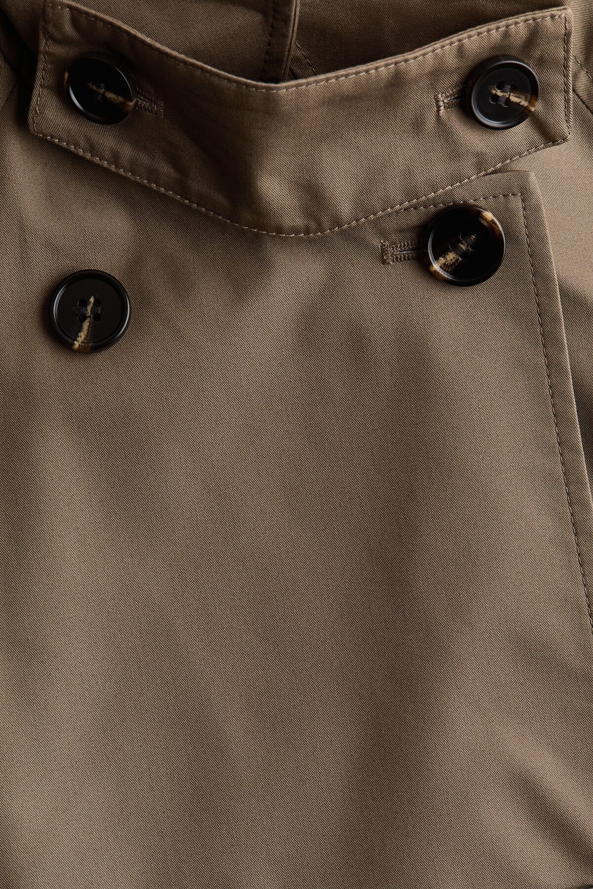 H&M Kruvaze Gabardin Trençkot görsel 7