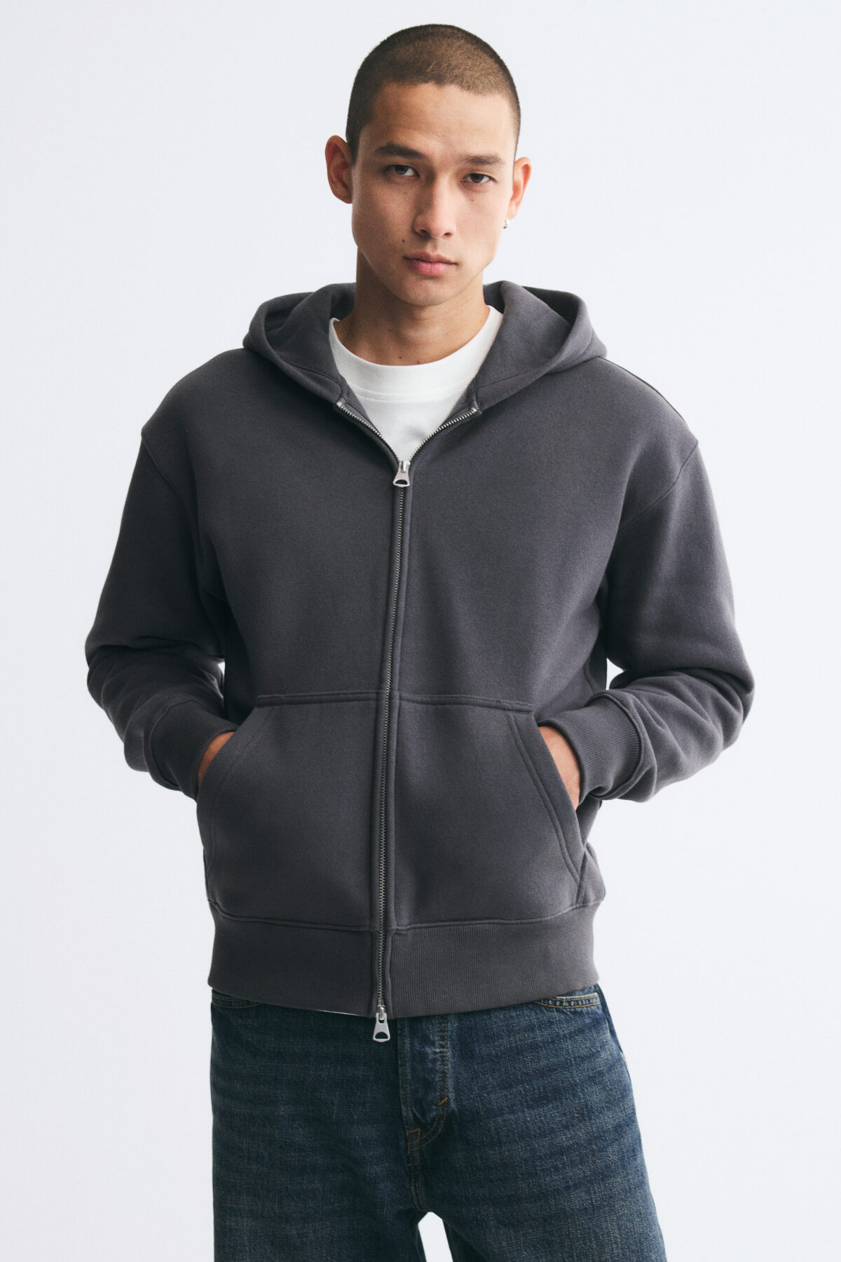 تاپ کلاه‌دار و زیپ‌دار، فیت راحت اچ اند ام سویشرت H&M