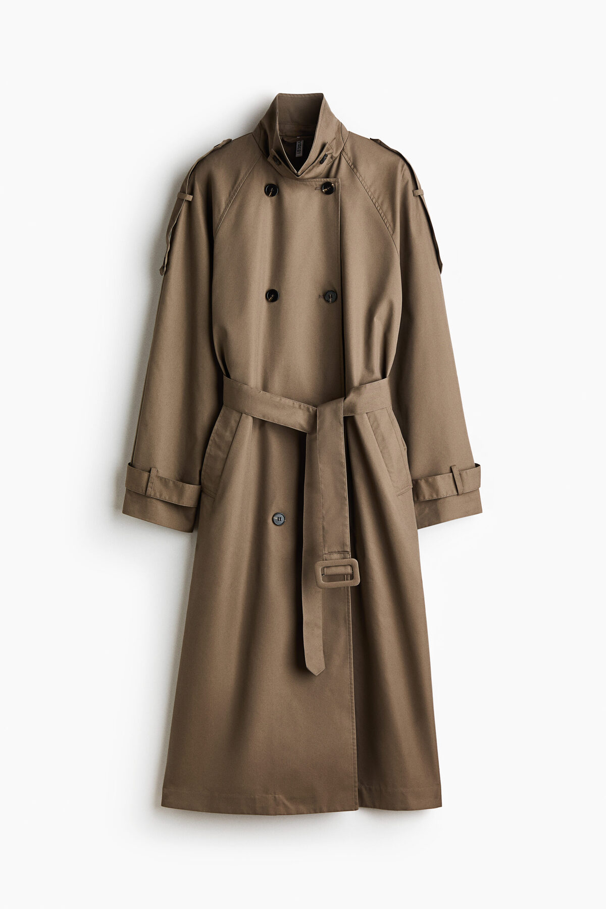 H&M Kruvaze Gabardin Trençkot görsel 5