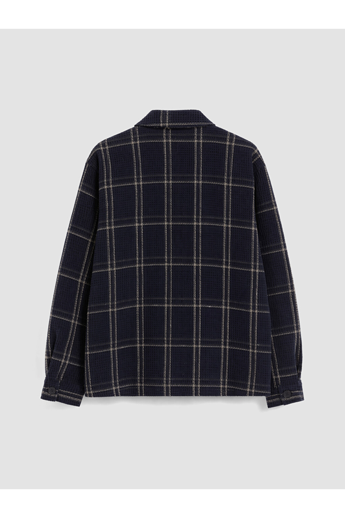 LC Waikiki Lacivert Regular Fit Ekose Erkek Oduncu Gömlek Ceket görsel 3