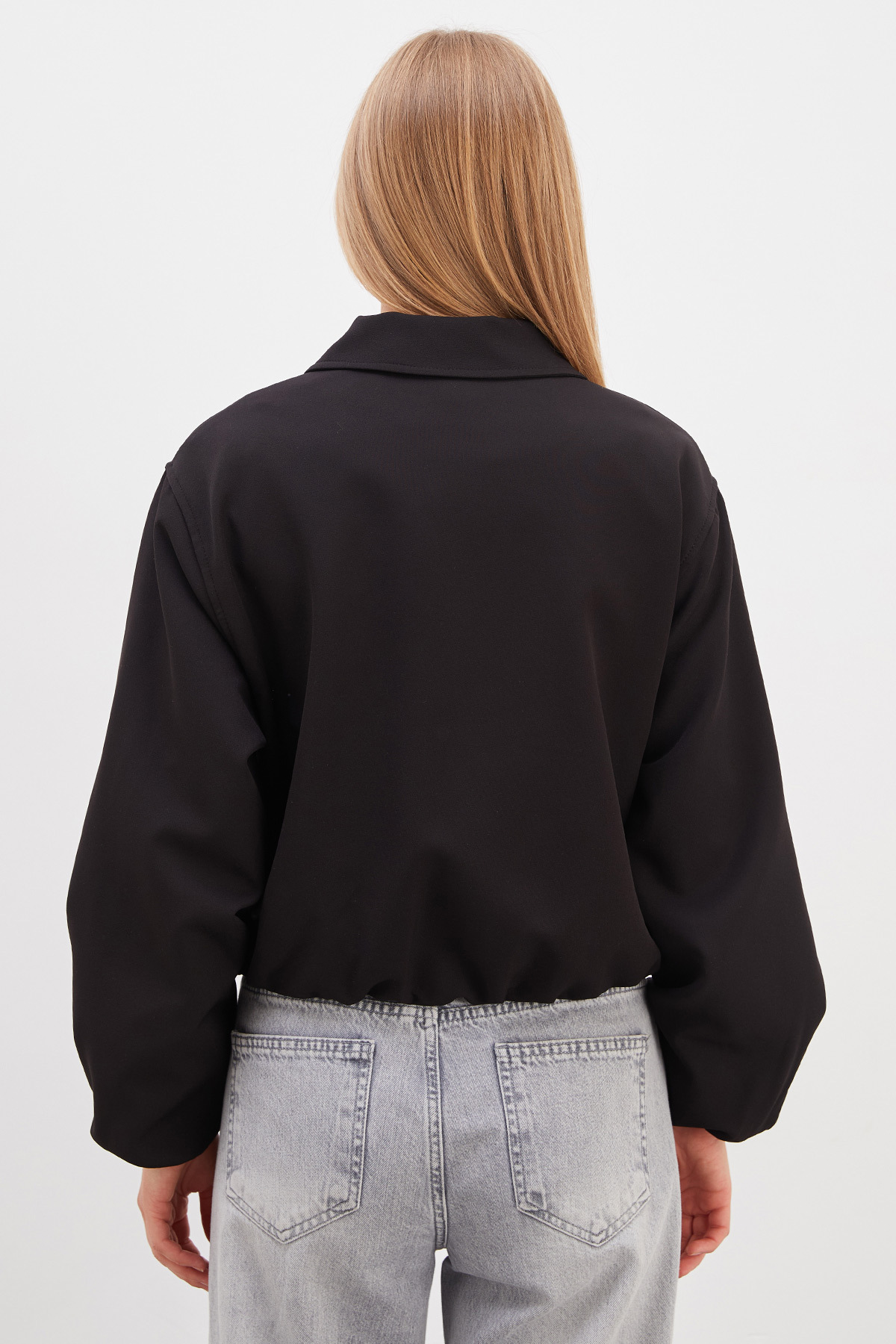 Fulla Moda Fermuarlı Polo Yaka Bomber Ceket görsel 8