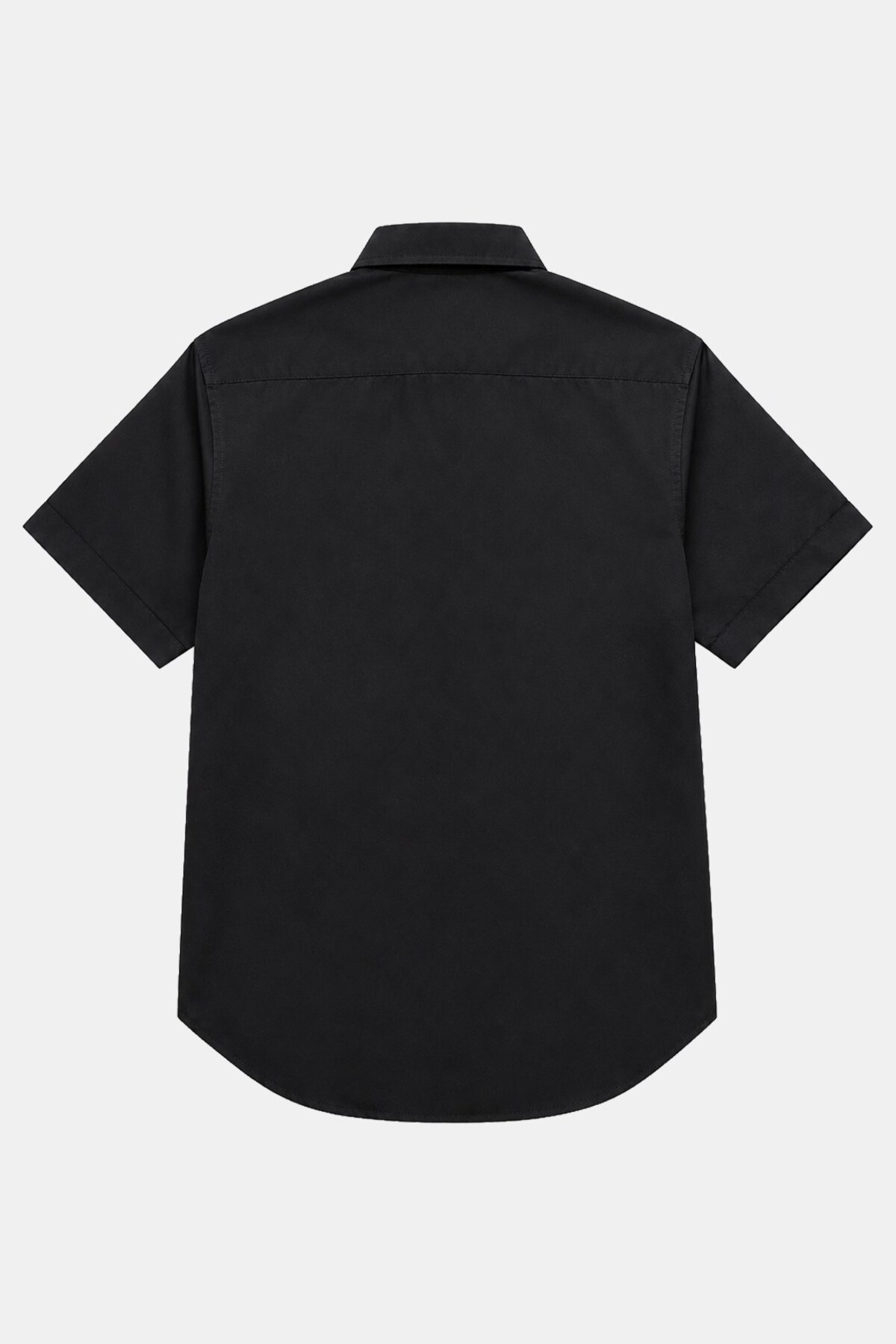 Siyah Pamuklu Regular Fit Kısa Kollu Klasık Yaka Gömlek — مشکی SS2100192-R001 — تصویر 6 از 7