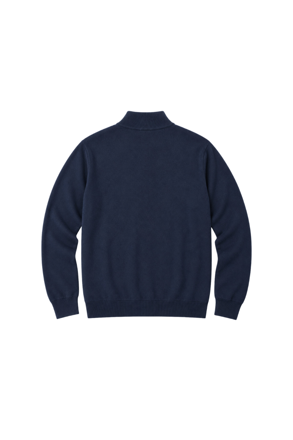 BattalModa Erkek Büyük Beden Koyu İndigo Fermuarlı Dik Yaka Pamuklu Hırka 3XL-4XL-5XL-6XL görsel 5