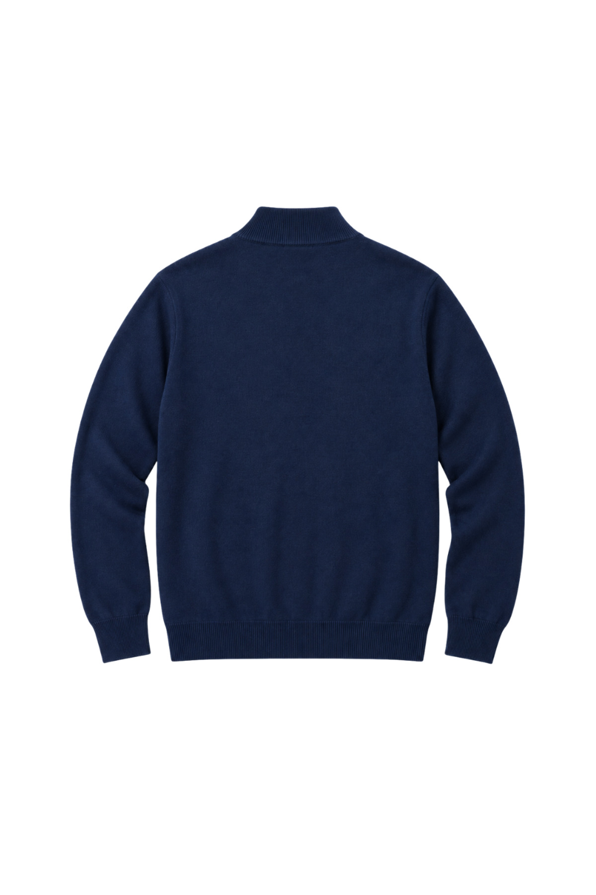 BattalModa Erkek Büyük Beden İndigo Fermuarlı Dik Yaka Pamuklu Hırka 3XL-4XL-5XL-6XL görsel 5