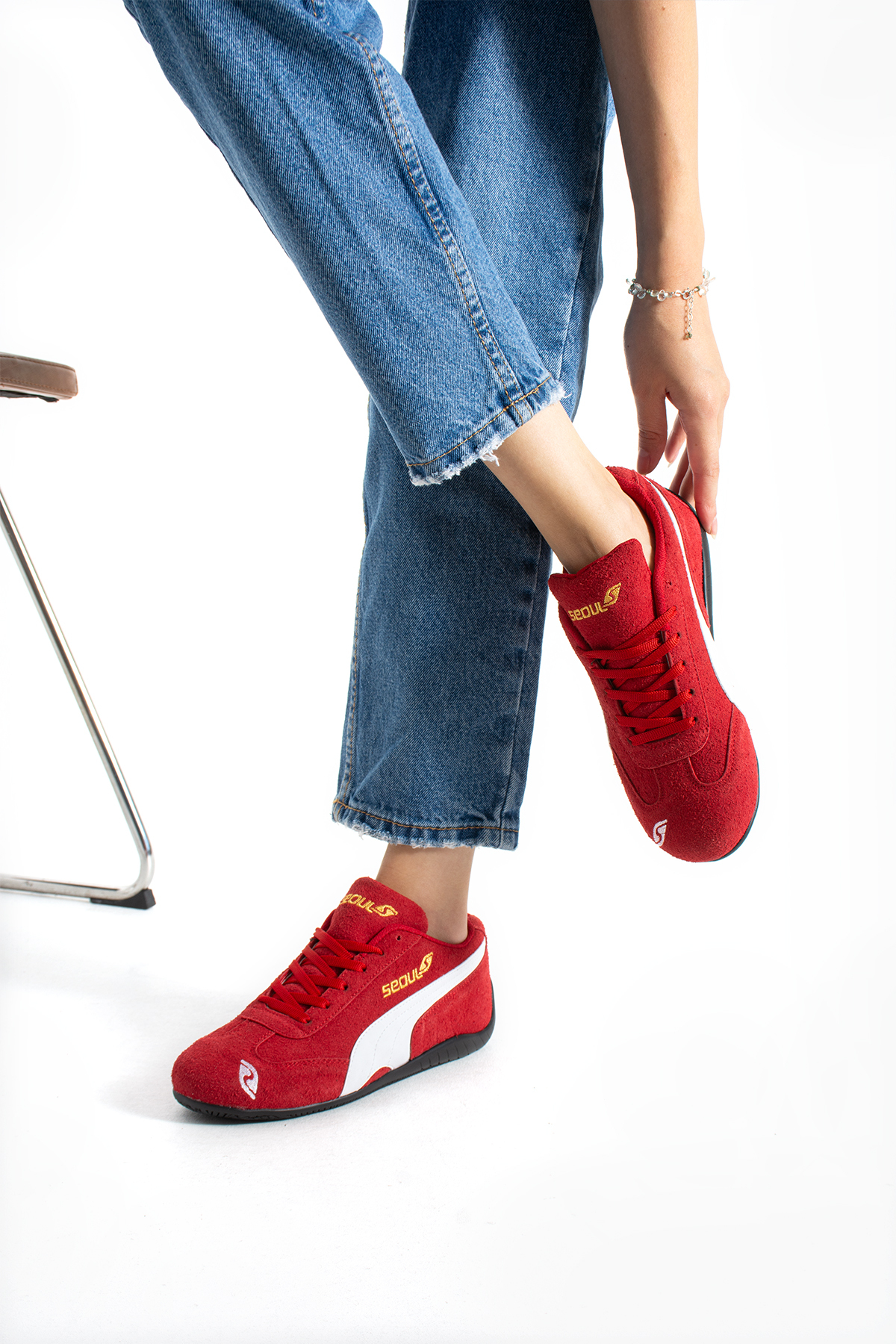 SEOUL SPORT SHOES Kadın Retro Sneaker Rahat Taban Bağcıklı Günlük Spor Ayakkabı görsel 4