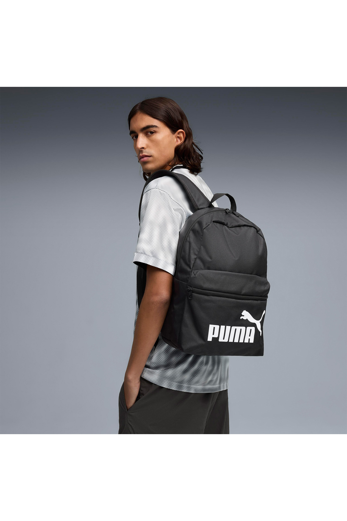 Puma Phase Aop Unisex Siyah Sırt Çantası görsel 3