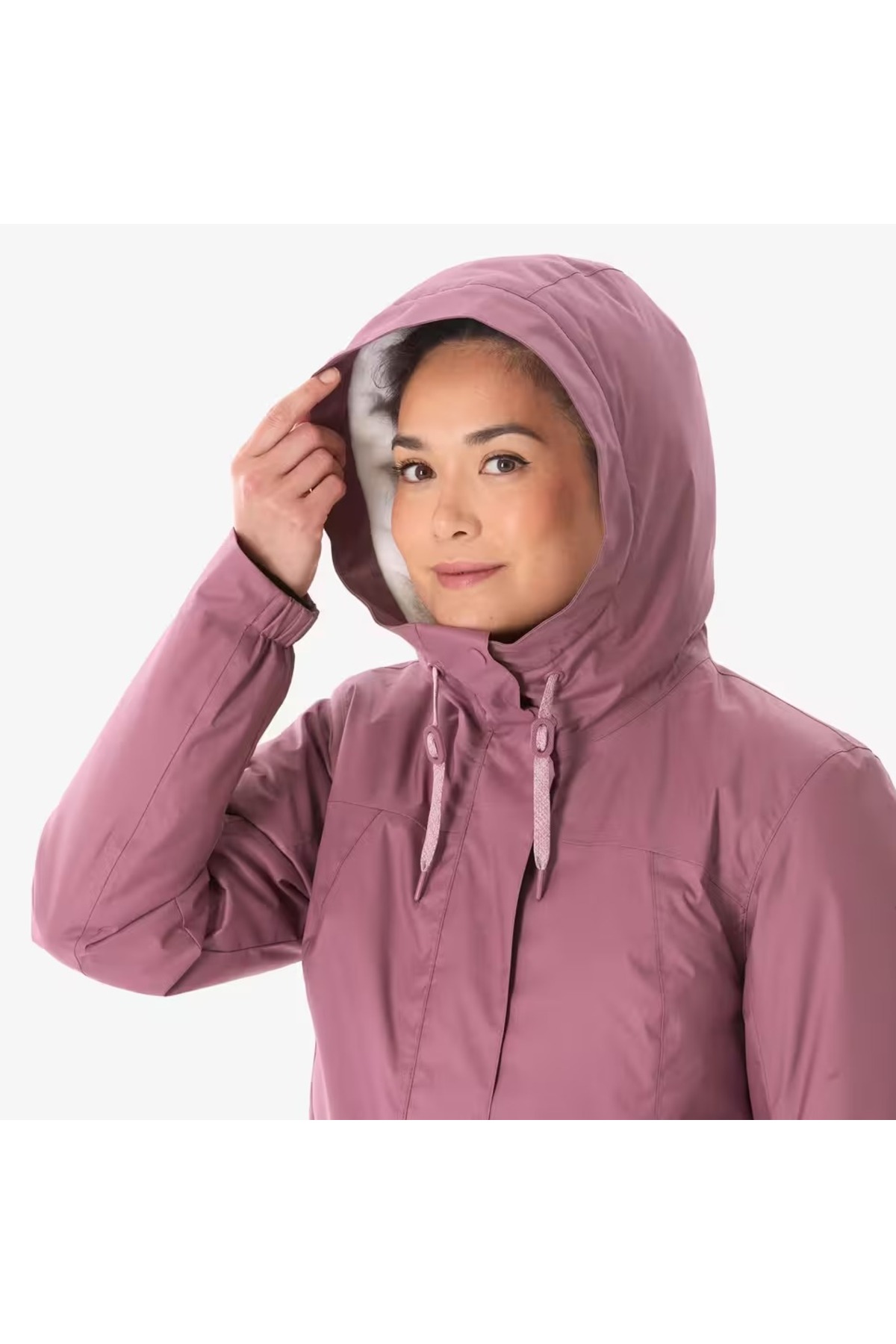 Decathlon Kadın Outdoor Su Geçirmez Kar Montu/Kışlık Mont - Gri Mor - NH500 -10 °C görsel 3