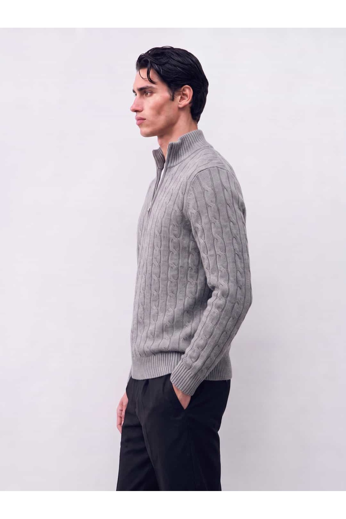 Montclair Cable Half Zip Kazak FW7332 — خاکستری montclair-cable-half-zip-kazak-fw7331 — تصویر 3 از 4