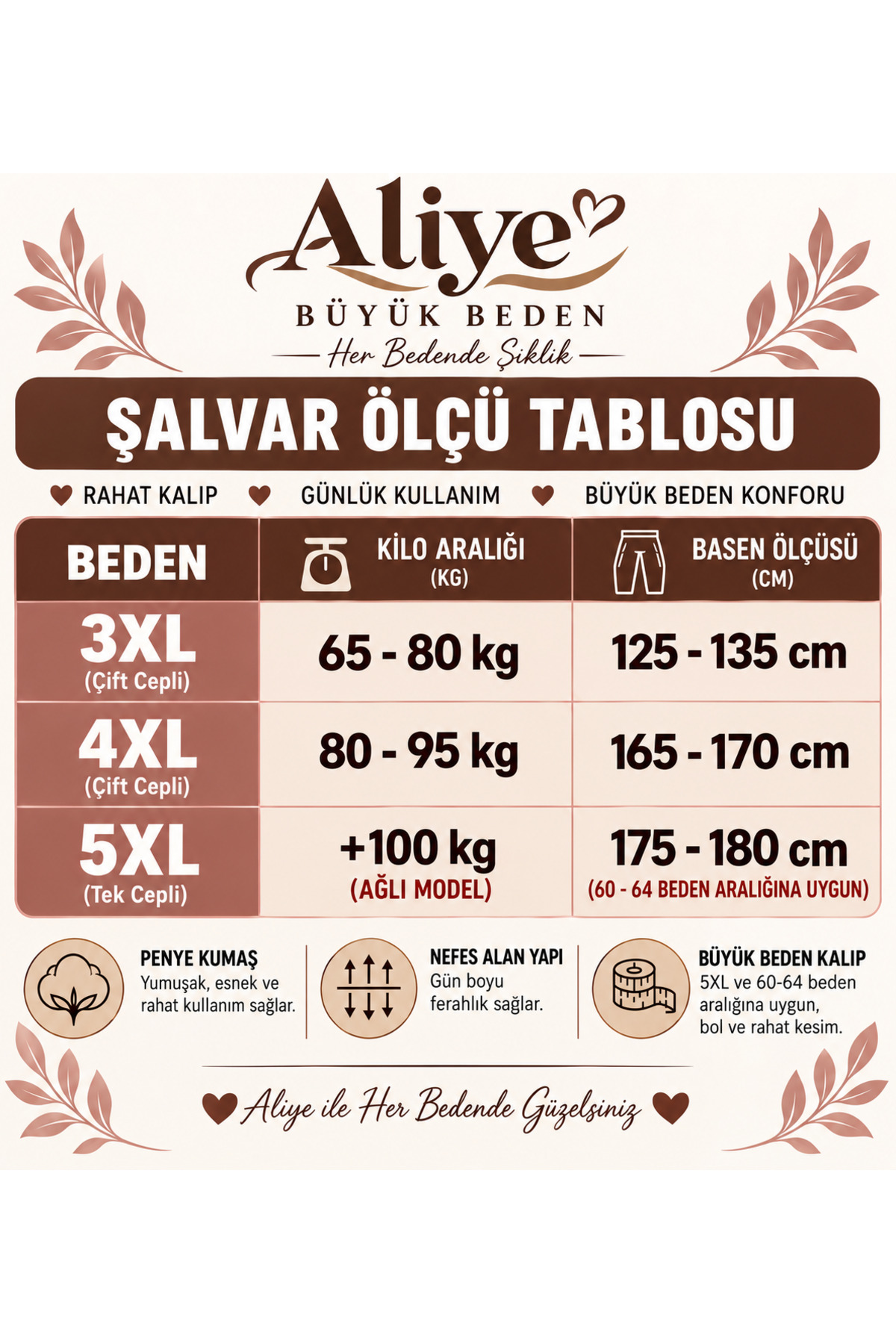 Store Büyük Beden Penye Kadın Şalvar Leopar Desen Battal Bedenler görsel 3