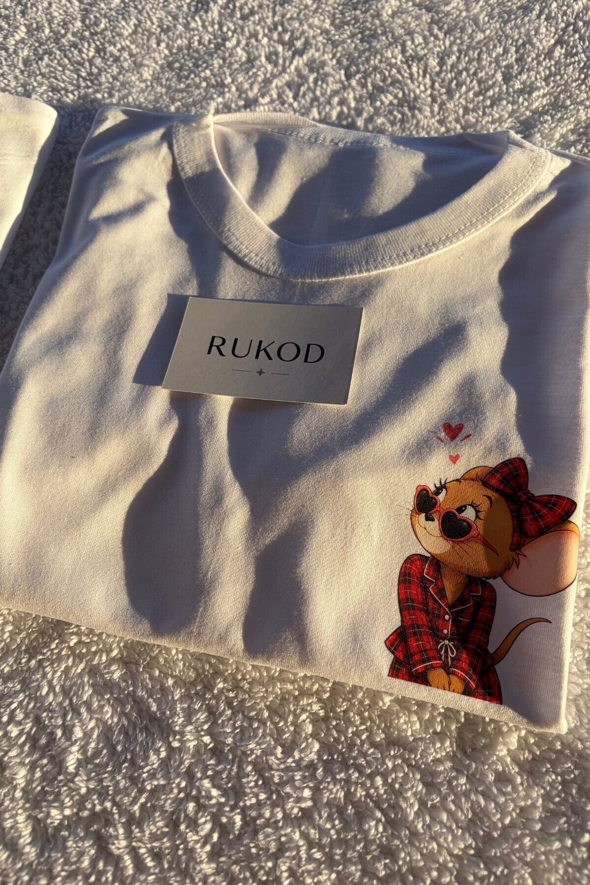 RUKOD KADIN Tekli Farecik Pijama (Çift Pijamasının Kadını) görsel 4