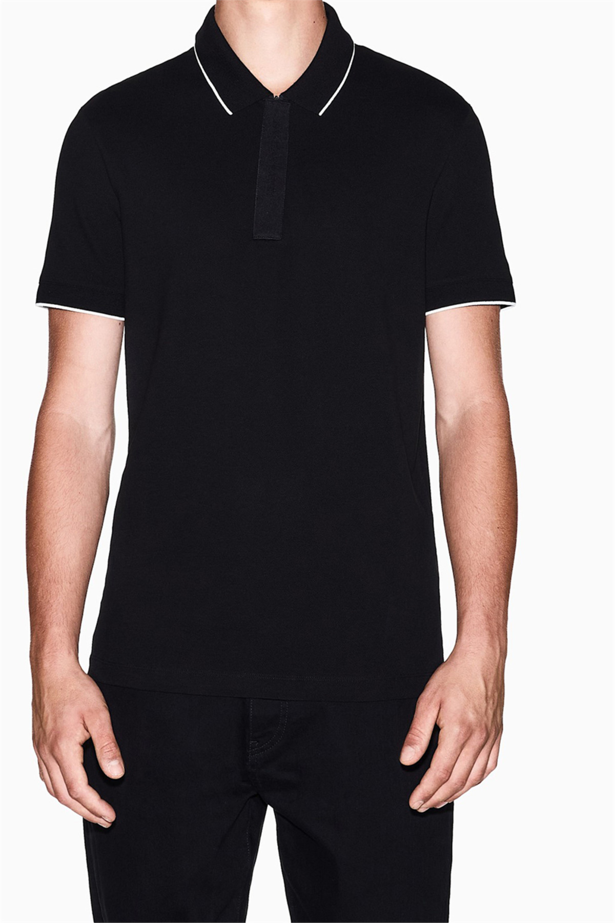 تی شرت یقه دار مردانه مشکی آرمانی اکسچنج پولوشرت Armani Exchange