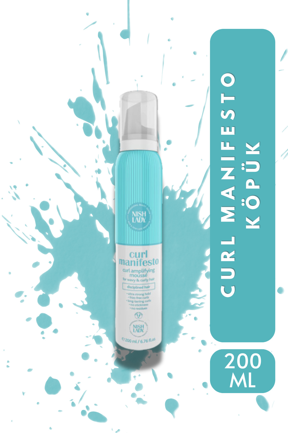 NISHLADY KIVIRCIK SAÇLARA ÖZEL BUKLE BELİRGİNLEŞTİRİCİ KÖPÜK CURL MANIFESTO SERİSİ (200 ML) — NISL67091