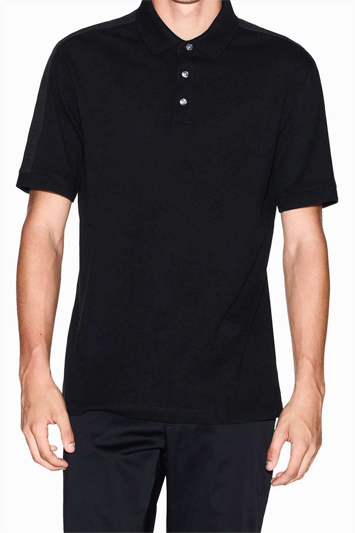 تی شرت یقه دار مردانه مشکی آرمانی اکسچنج پولوشرت Armani Exchange