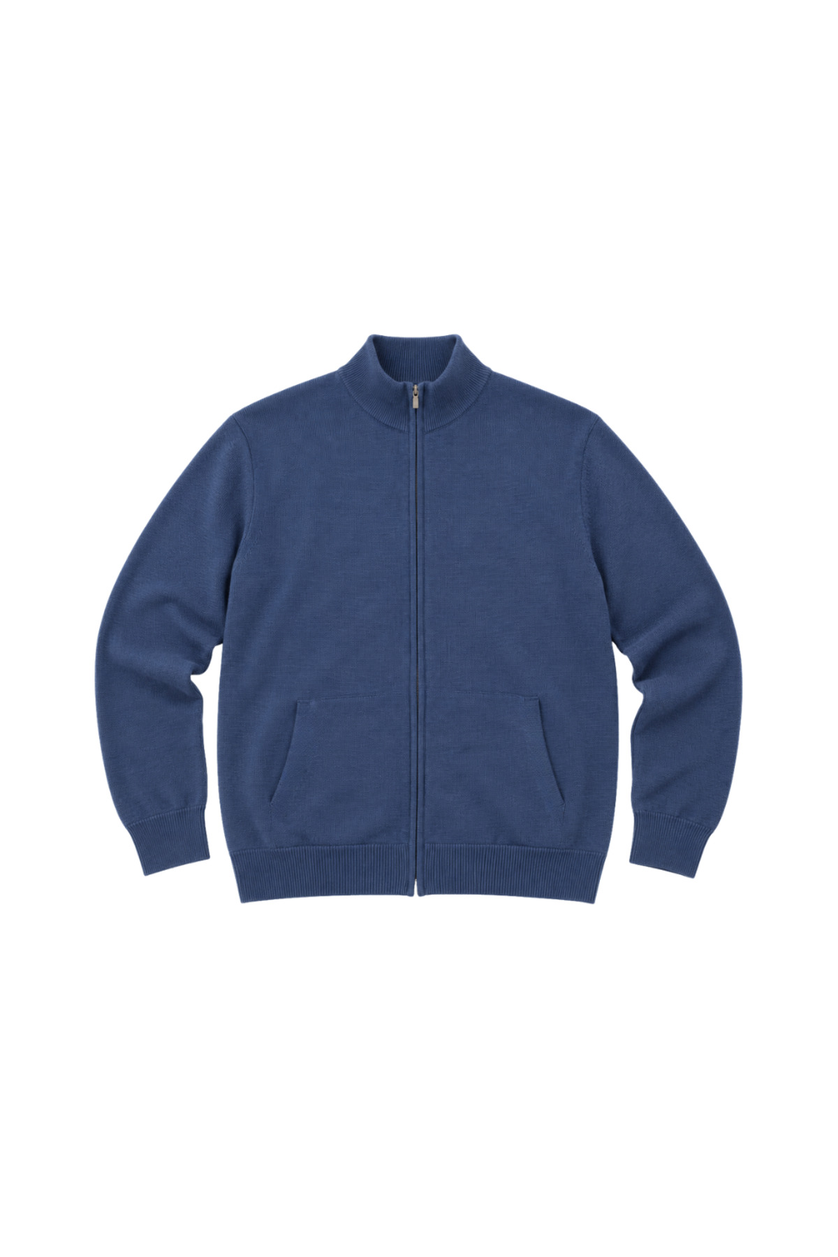 BattalModa Erkek Büyük Beden İndigo Basic Cepli Triko Hırka 3XL-4XL-5XL-6XL görsel 4