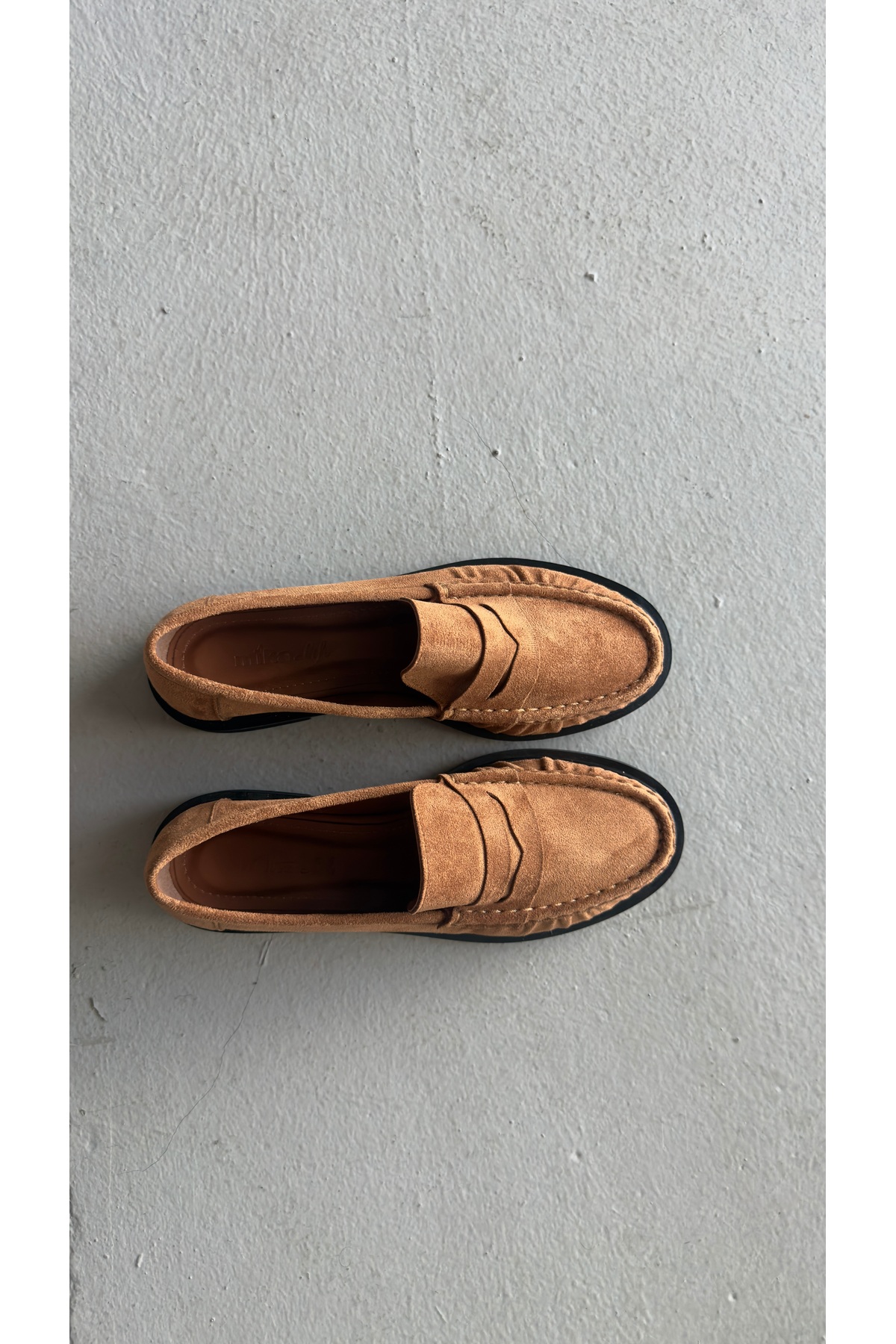 Eataly Shoes Büzgülü Taba Süet Makosen Kadın Ayakkabı