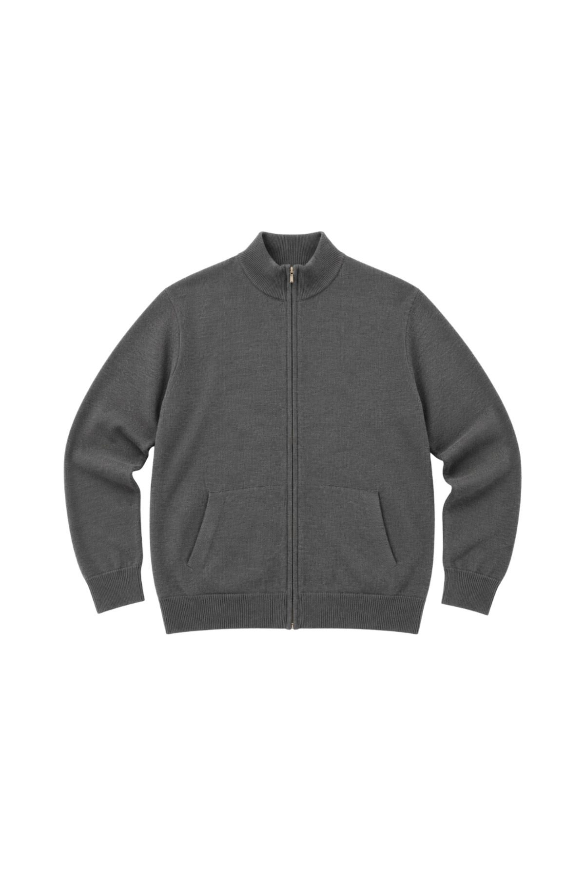 BattalModa Erkek Büyük Beden Koyu Vizon Basic Cepli Triko Hırka 3XL-4XL-5XL-6XL görsel 4