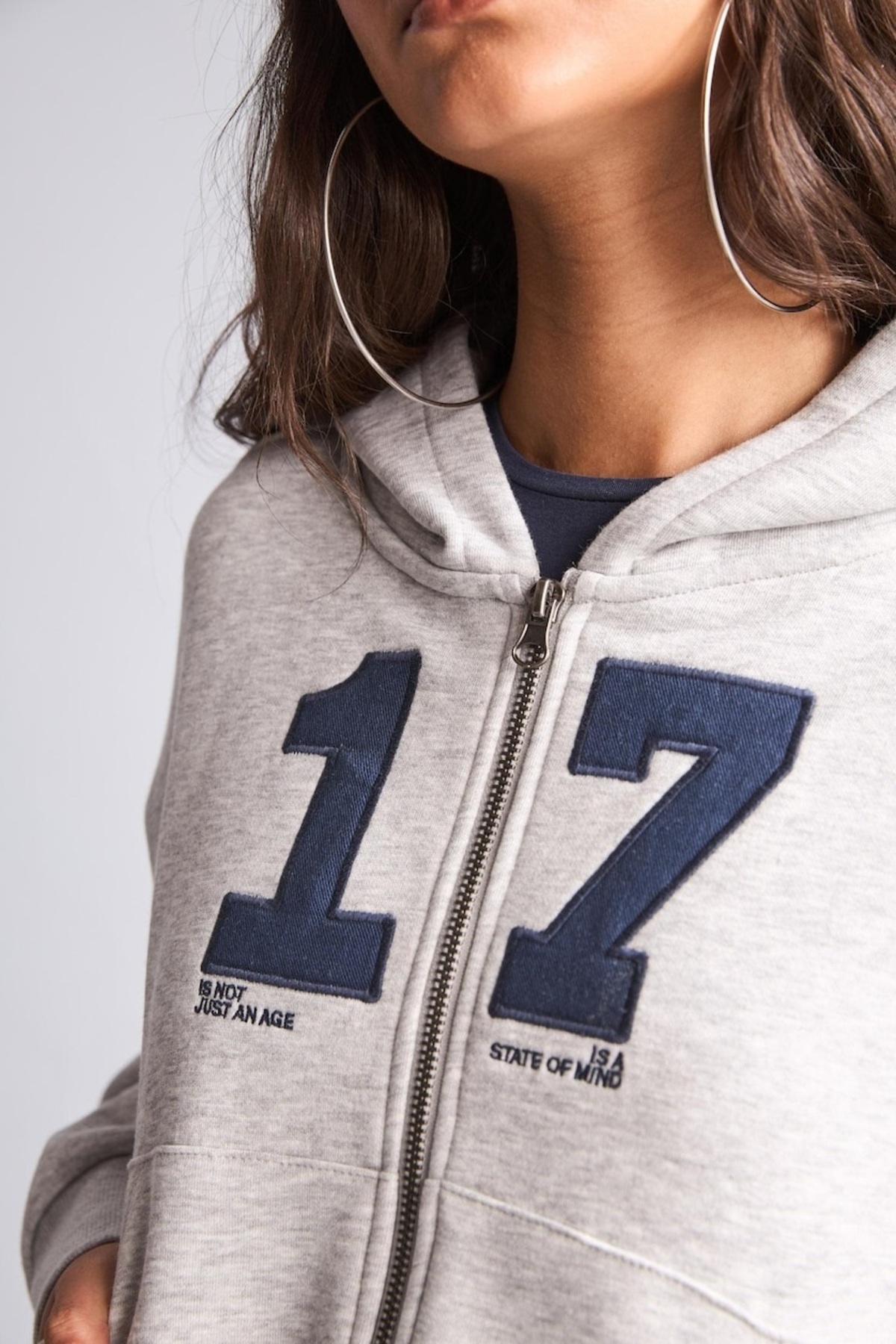 DeFacto Fıtted Kapüşonlu Kalın Kumaş Fermuarlı İşlemeli Sweatshirt Hırka H4218AX26WN görsel 2