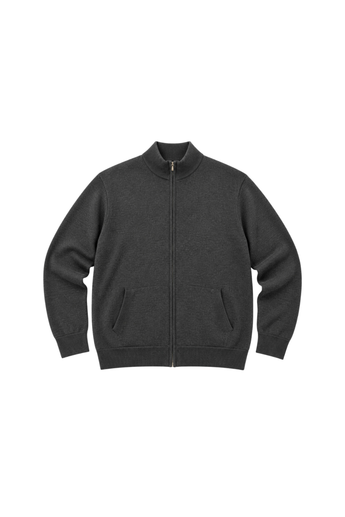 BattalModa Erkek Büyük Beden Antrasit Basic Cepli Triko Hırka 3XL-4XL-5XL-6XL görsel 4