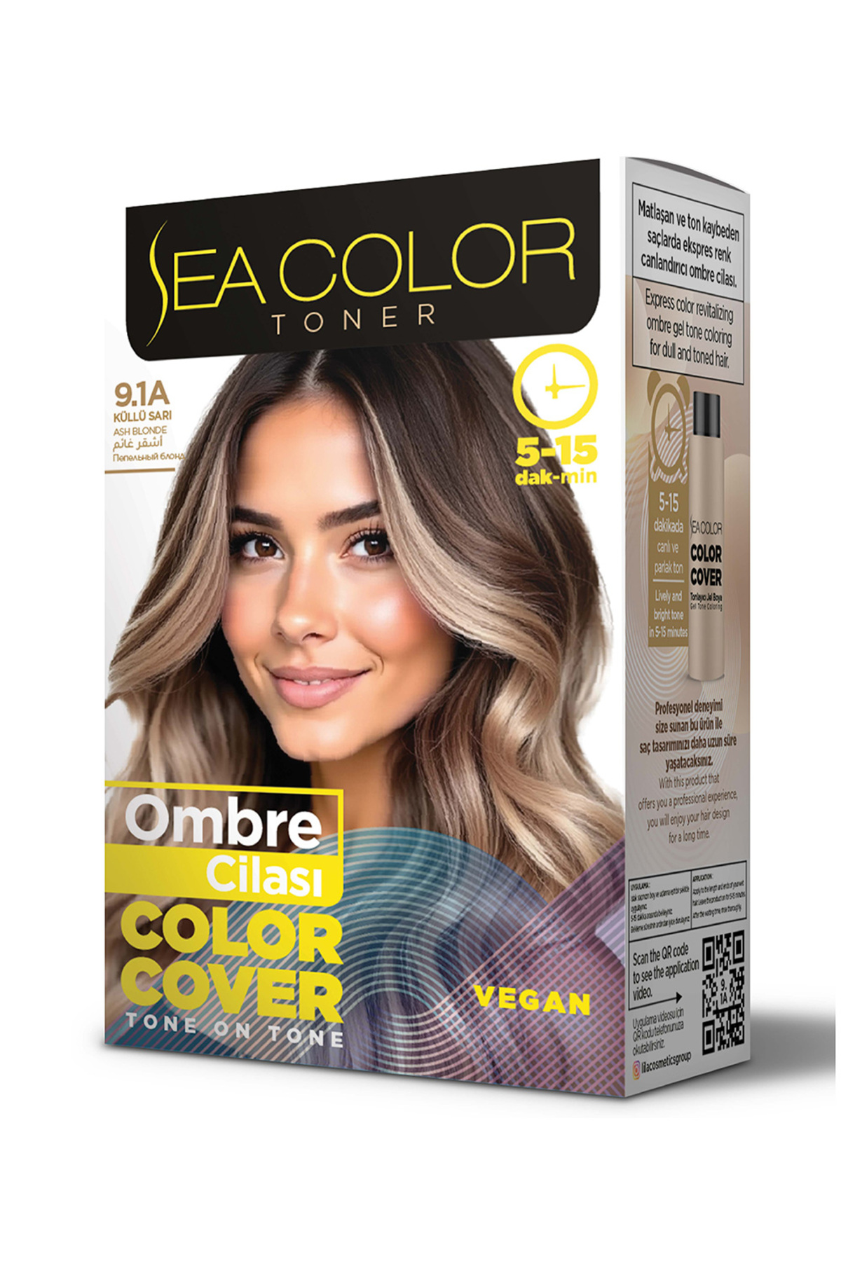 Sea Color Omre Cilası Set Saç Boyası 9.1A Küllü Sarı — بژ SeaColorCila