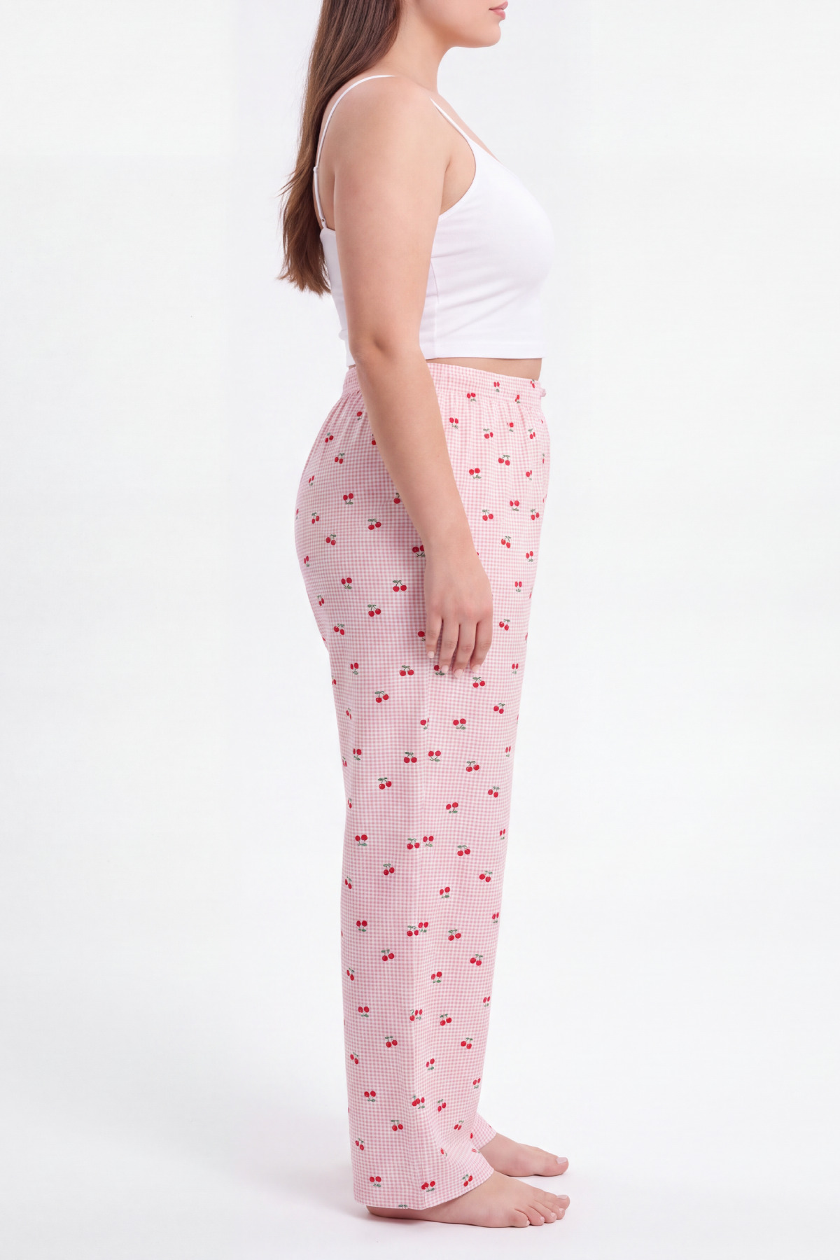 Pijahane Battal Beden 3'lü Paket Pijama Altı Büyük Beden Kalp Desenli Rahat Kesim Ev Pijama Altı görsel 7