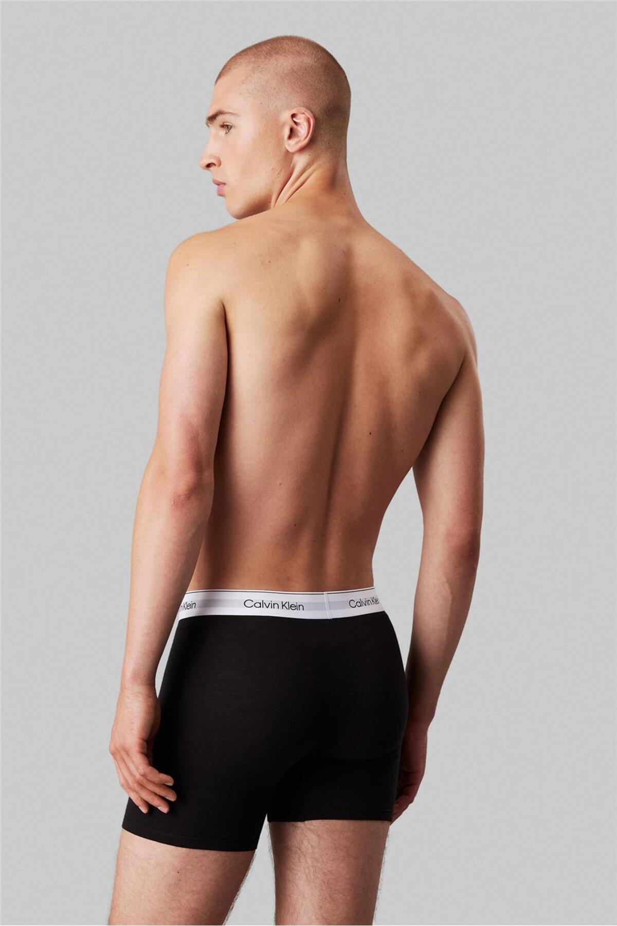 Calvin Klein Erkek Marka Logolu Elastik Bantlı Günlük Kullanıma Uygun Siyah4 Boxer görsel 3