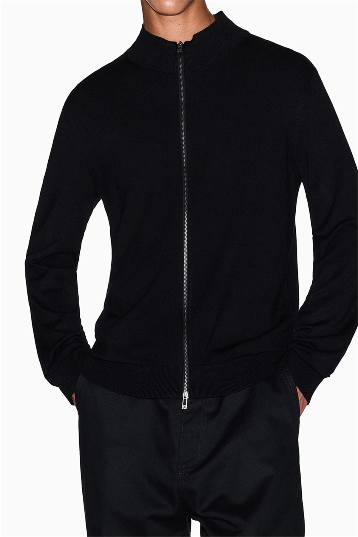 ژاکت کش باف پشمی مردانه مشکی آرمانی اکسچنج ژاکت کشی Armani Exchange