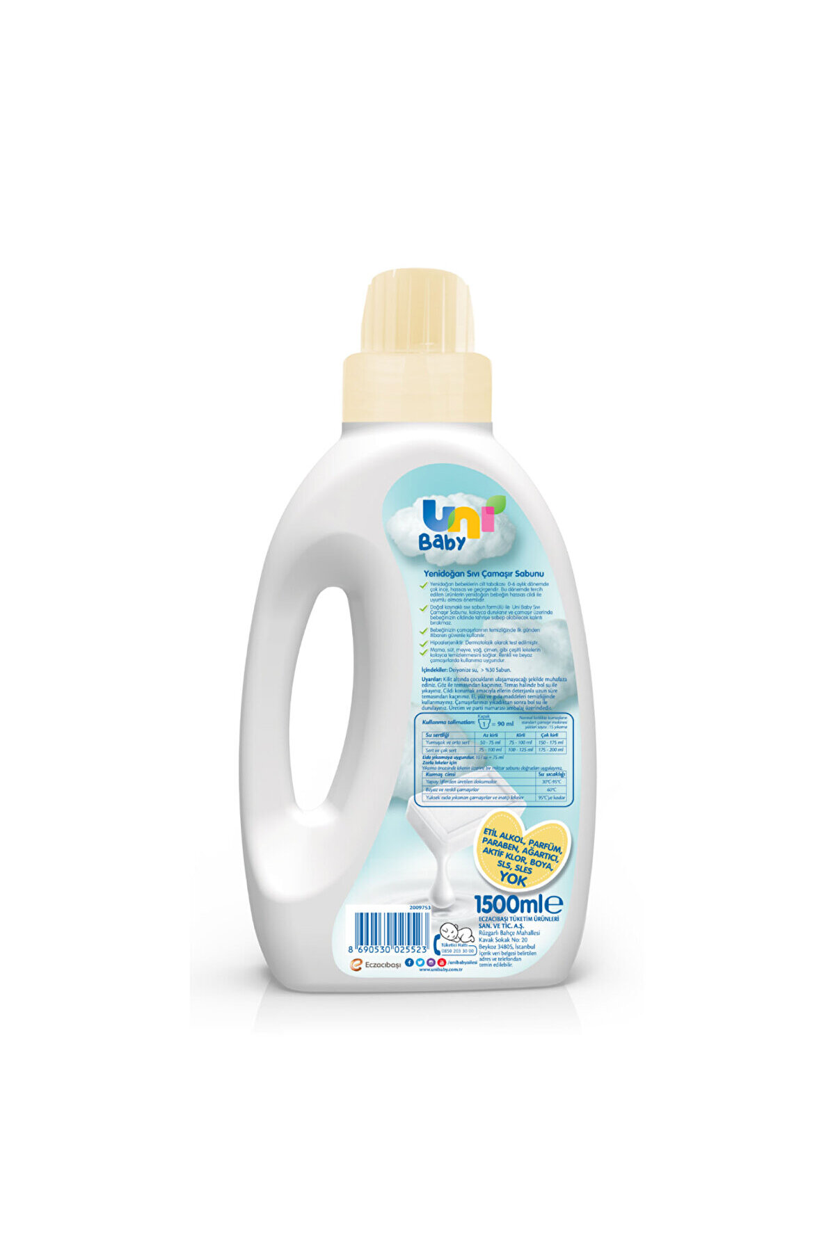 Yenidoğan Sıvı Çamaşır Sabunu 1500 ml — UNI-5523 — تصویر 2 از 2