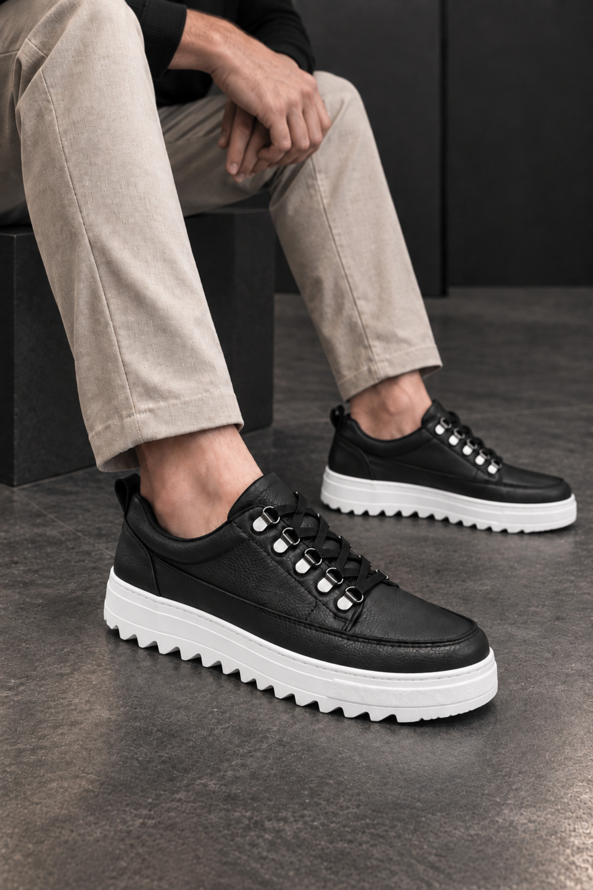 کفش اسنیکر Lucy Shoes مردانه چرم مصنوعی | YG-14 - تصویر 4