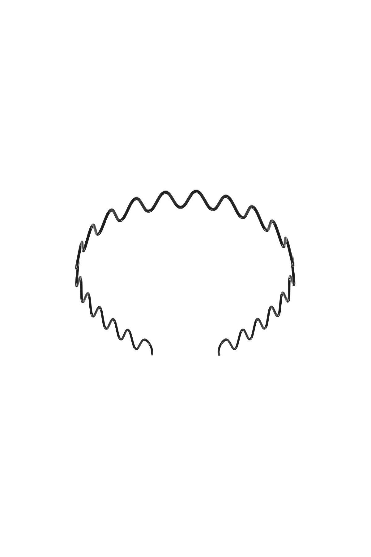 Charmist Hailey 90’s Headband, Retro Siyah Taç - Wave