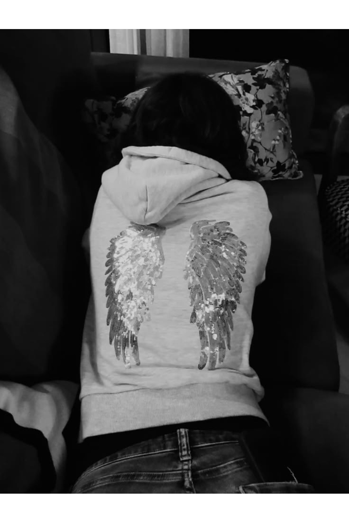 Weekeep Pul İşlemeli Melek Kanatlı Trend Streetwear Femuarlı Hırka/ Streetwear Y2K görsel 3