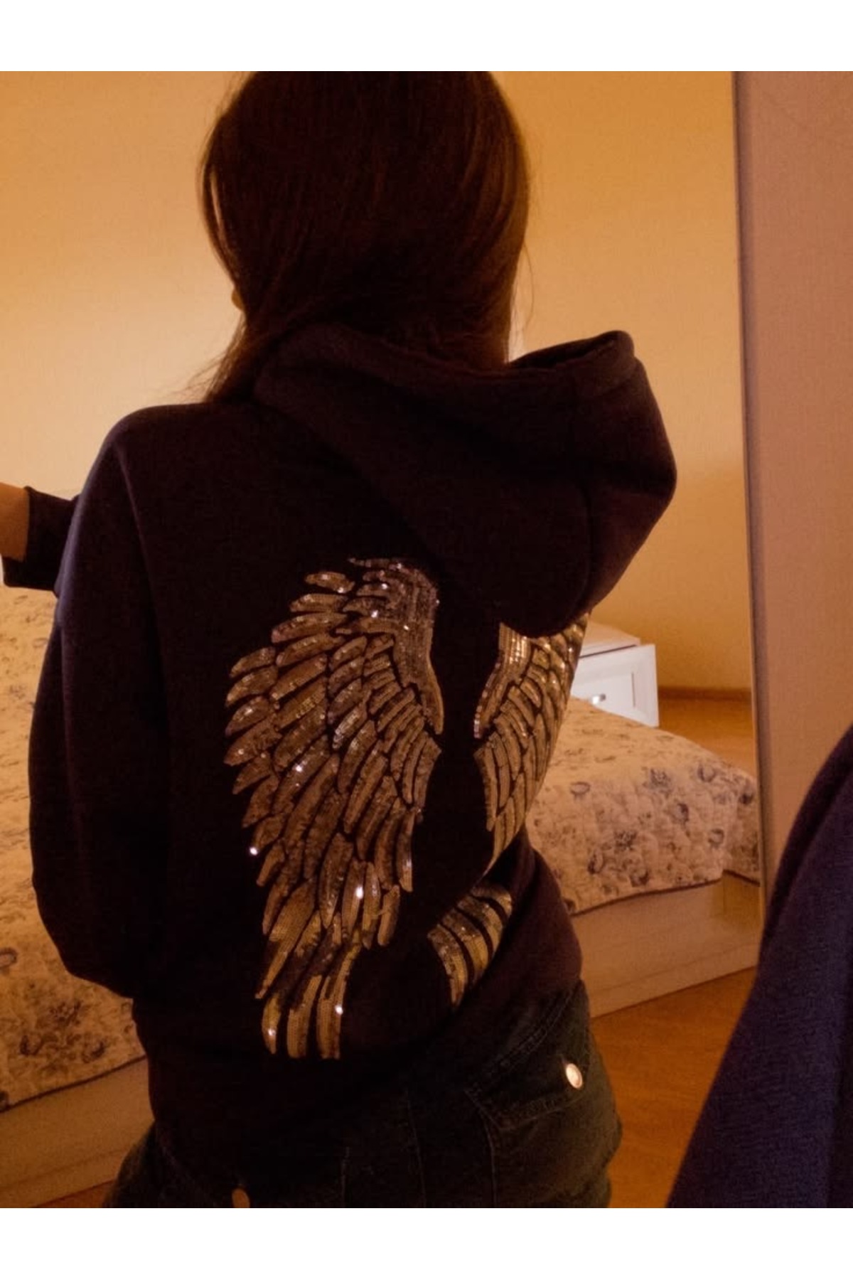 Weekeep Pul İşlemeli Melek Kanatlı Trend Streetwear Femuarlı Hırka/ Streetwear Y2K görsel 2