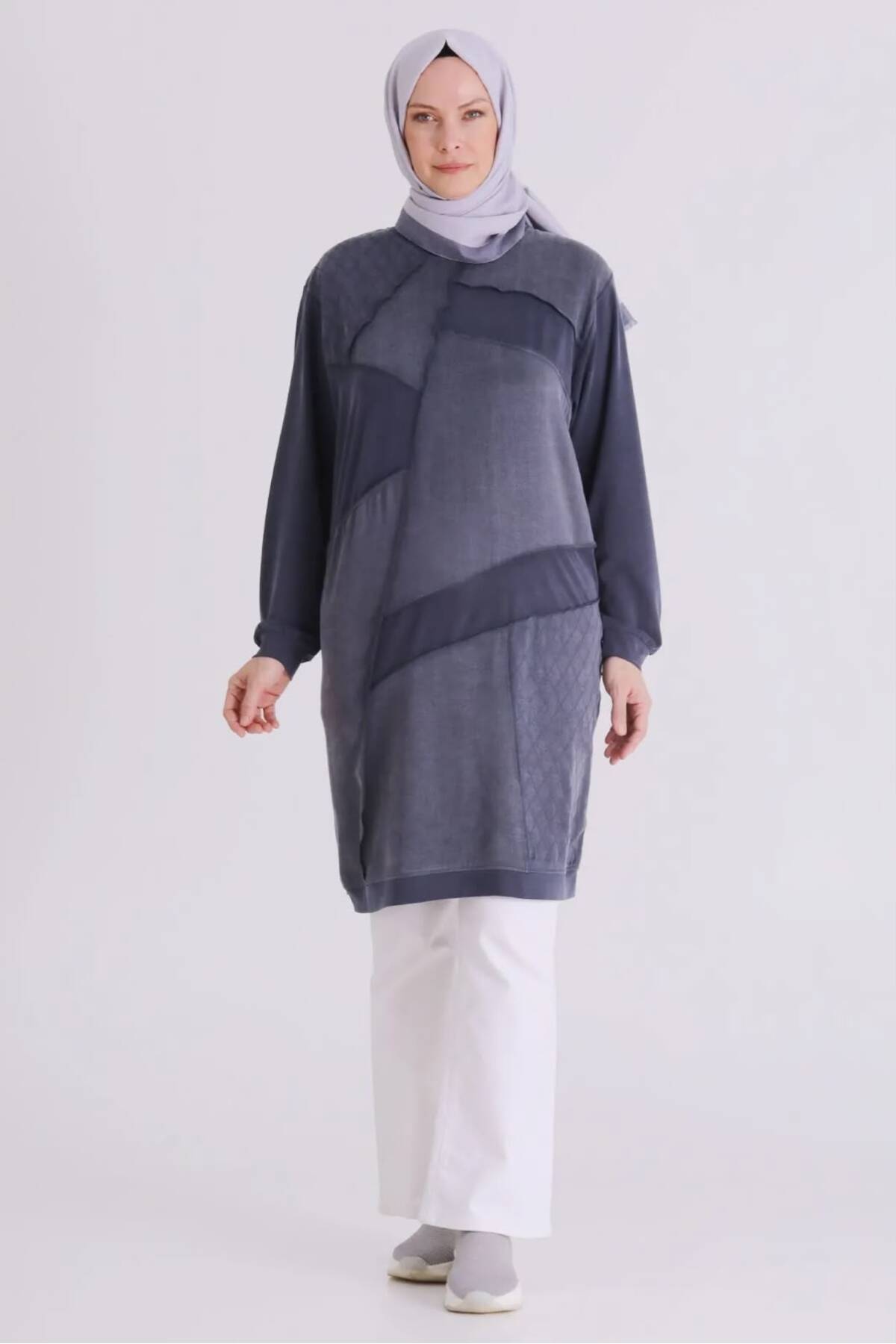 büyük Beden Tesettür tunik lacivert - 7XL