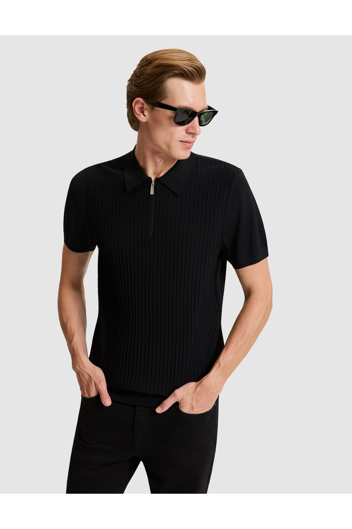 ژاکت مشکی اسلیم فیت ۵۰۳۳۰۱۶۱-VR046 پیر کاردین پولوشرت Pierre Cardin