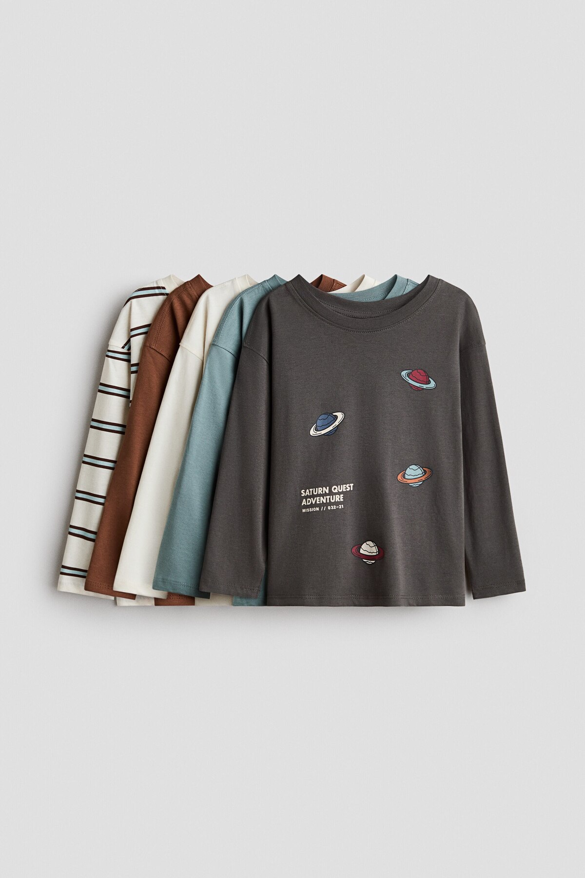 تی‌شرت‌های آستین بلند بسته ۵ عددی اچ اند ام تی شرت H&M