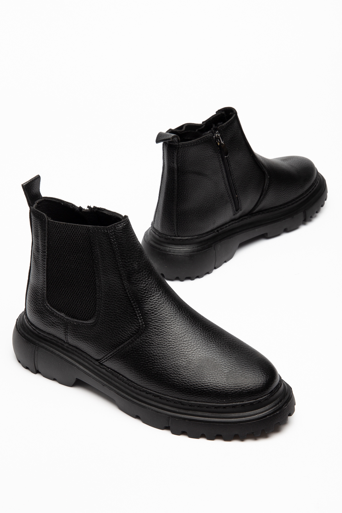 MY GROSS SHOES Siyah Erkek Hafif Taban Su&Soğuha Dayanıklı Erkek Bot görsel 3