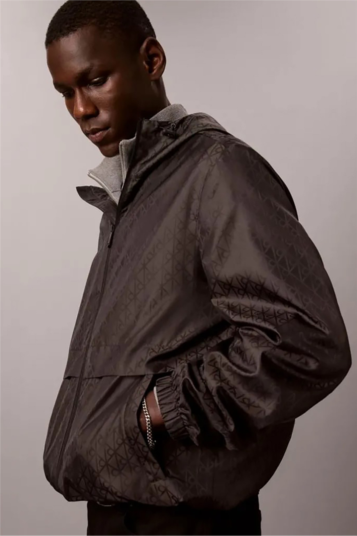 بادشکن مردانه فلنج نایلونی Ls Aop Windbreaker مشکی — مشکی LV04RH553G — تصویر 6 از 6