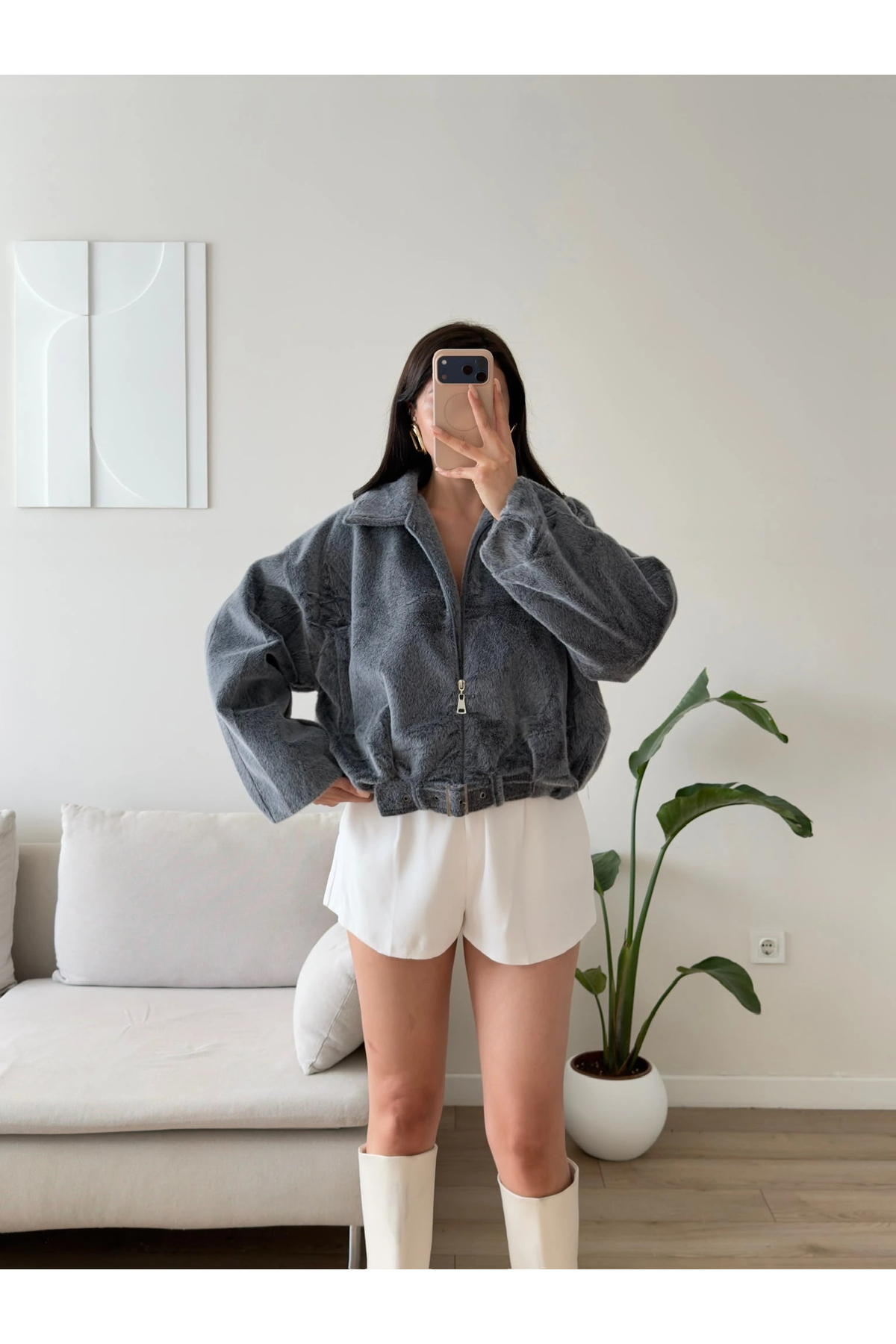 Zoom Butik Fox Bomber Mont - FÜME görsel 4