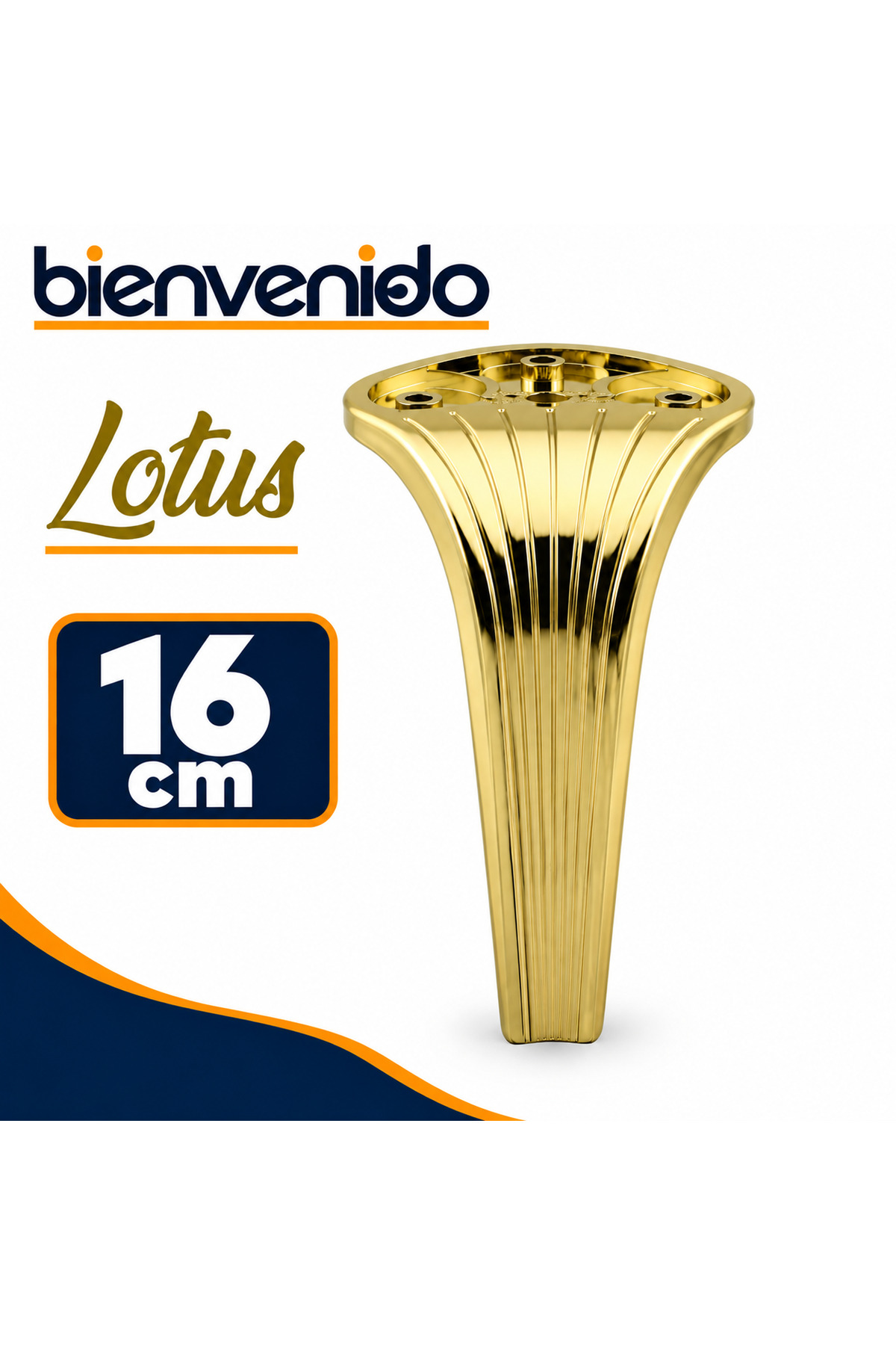 Lotus Lüks Mobilya Kanepe Sehpa Tv Ünitesi Koltuk Ayağı 16 Cm Gold Altın Baza Ayakları