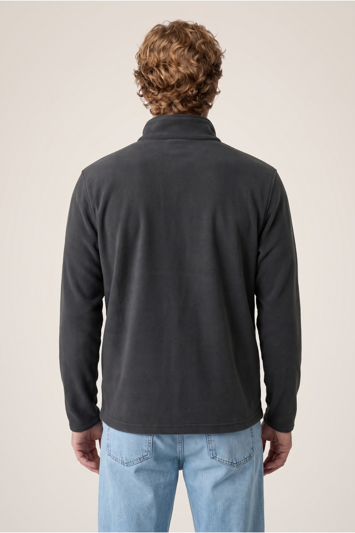 Kiğılı Fermuarlı Bato Yaka Regular Fit Polar Sweatshirt görsel 4