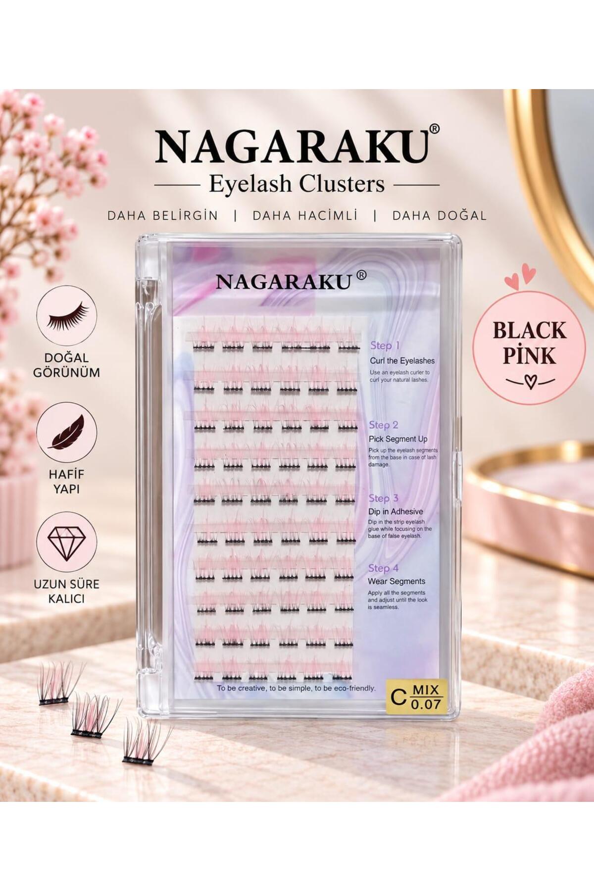 Nagaraku Takma Kirpik Çeşitleri Varyantlı 53 Model — بژ GZLNAGA1