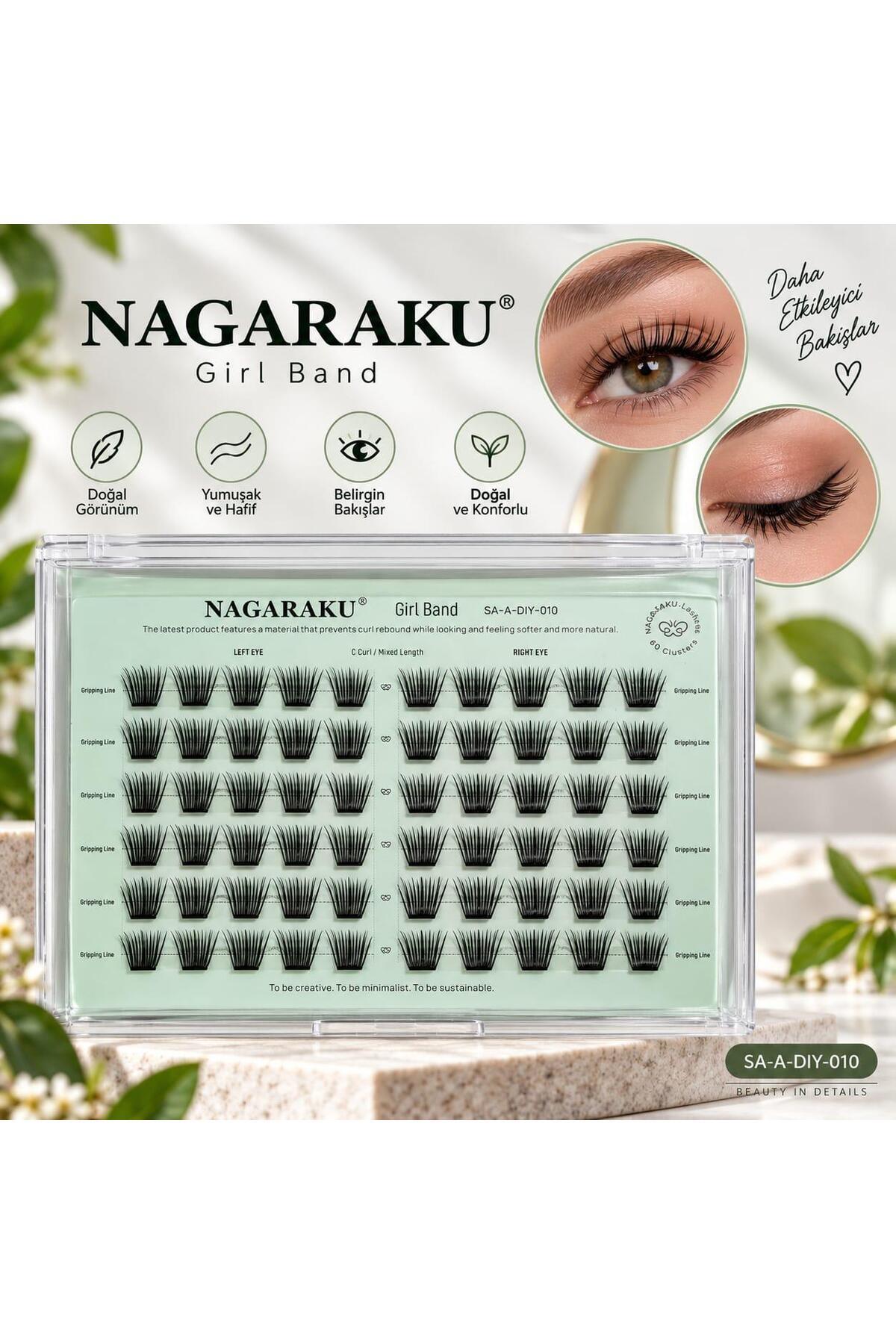 Nagaraku Takma Kirpik Çeşitleri Varyantlı 53 Model — بژ GZLNAGA1
