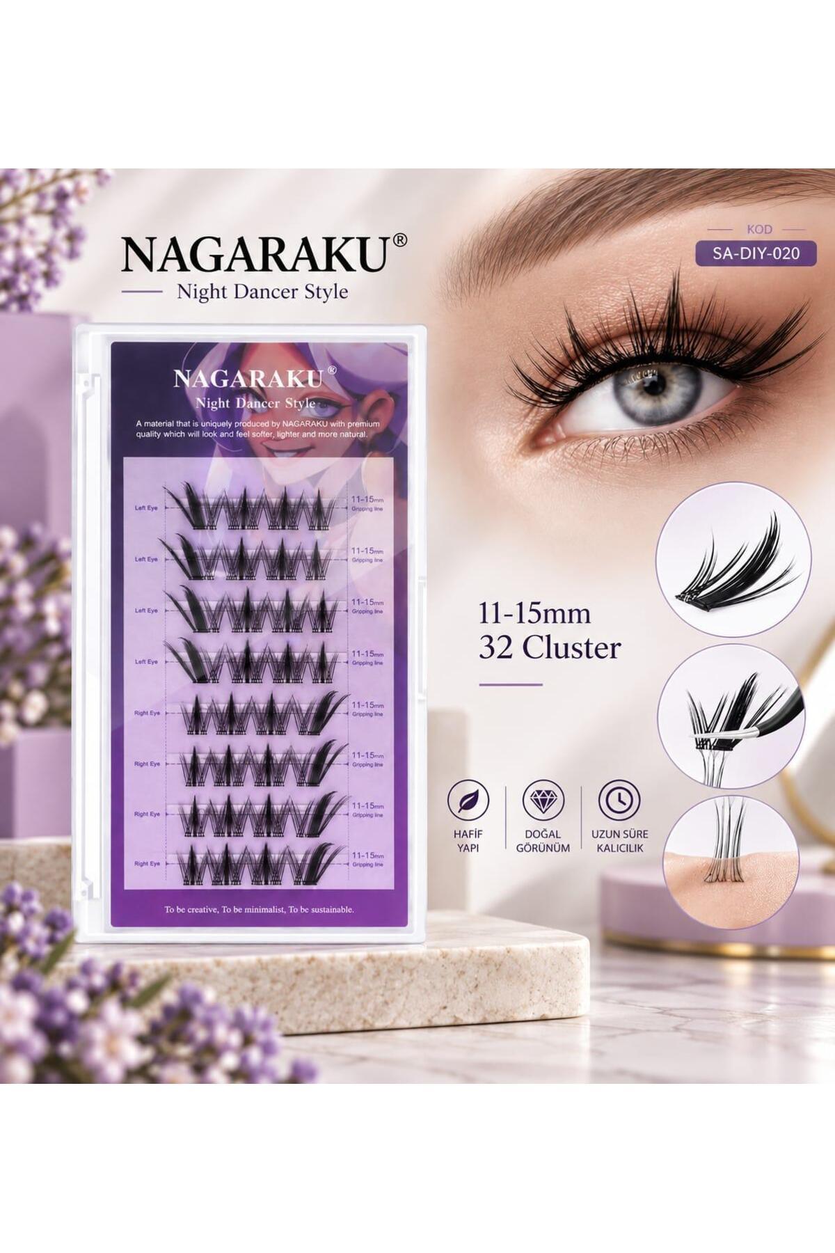 Nagaraku Takma Kirpik Çeşitleri Varyantlı 53 Model — بژ GZLNAGA1