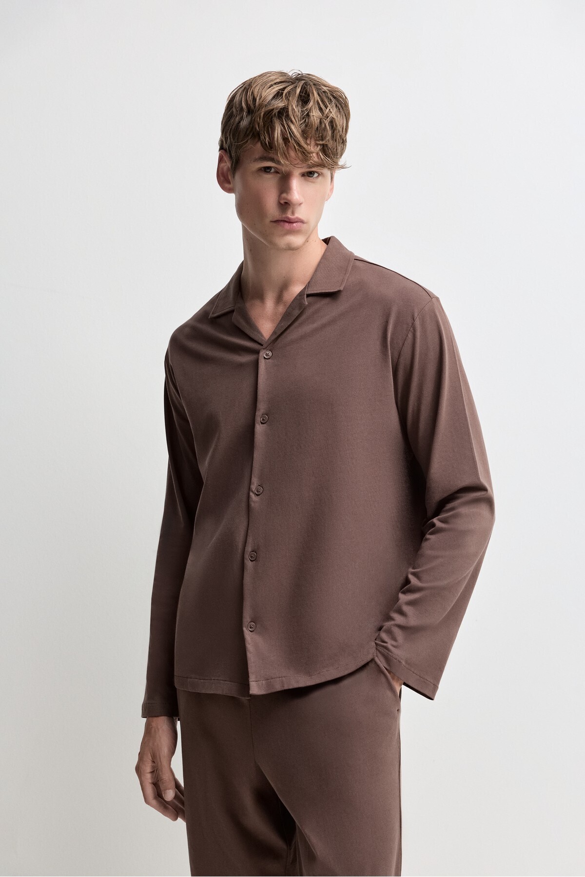 LEFTIES Gömlekli uzun pijama takımı görsel 2
