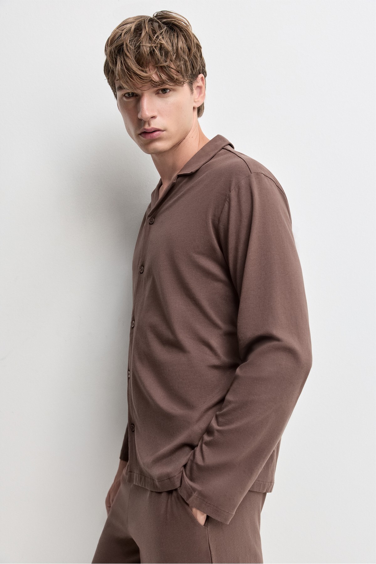 LEFTIES Gömlekli uzun pijama takımı görsel 5