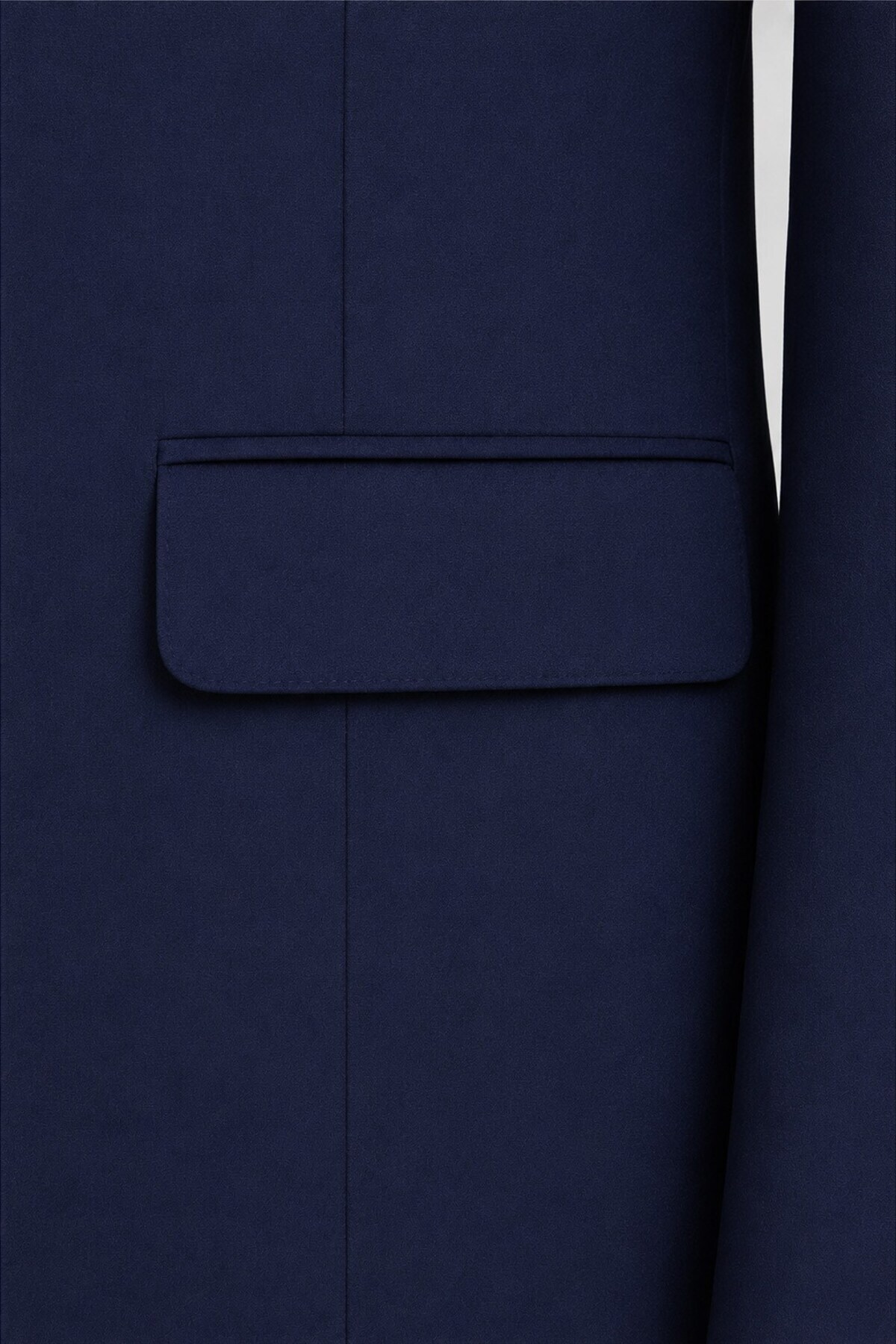 4 Drop Erkek Koyu Lacivert Dar Kesim Slim Fit Viskon Mono Yaka Takım Elbise — رنگارنگ SSL100006-R104 — تصویر 5 از 7