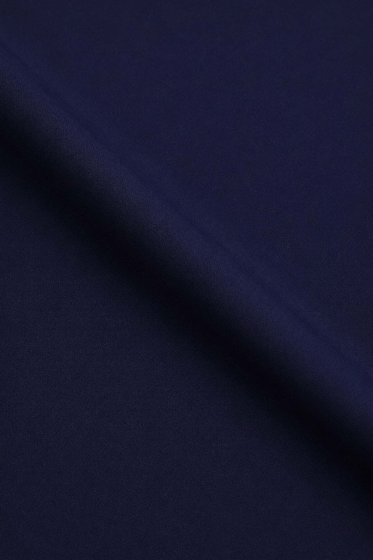 4 Drop Erkek Koyu Lacivert Dar Kesim Slim Fit Viskon Mono Yaka Takım Elbise — رنگارنگ SSL100006-R104 — تصویر 7 از 7
